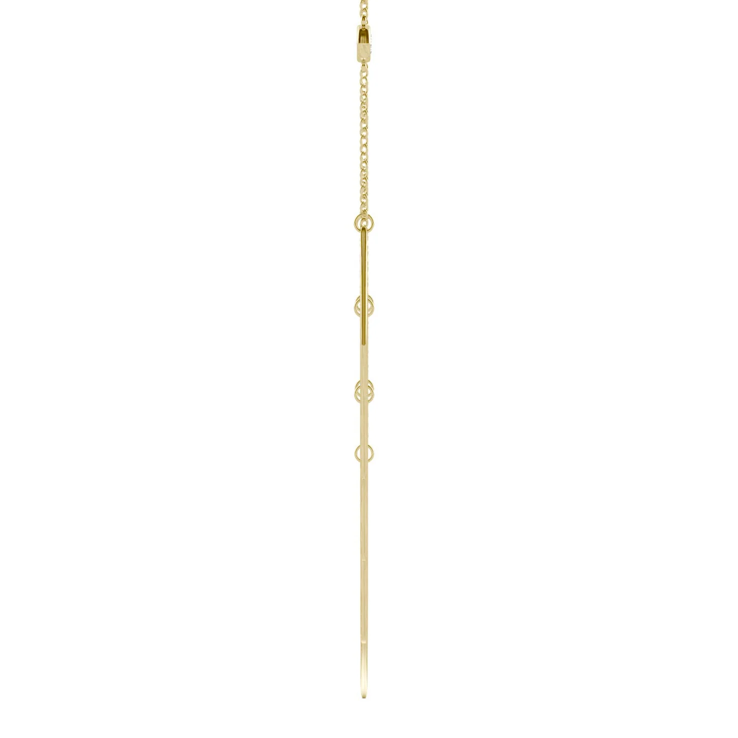 0.10 CTW DEW Round Moissanite Fringe Necklace 14K Yellow Gold - Image 2