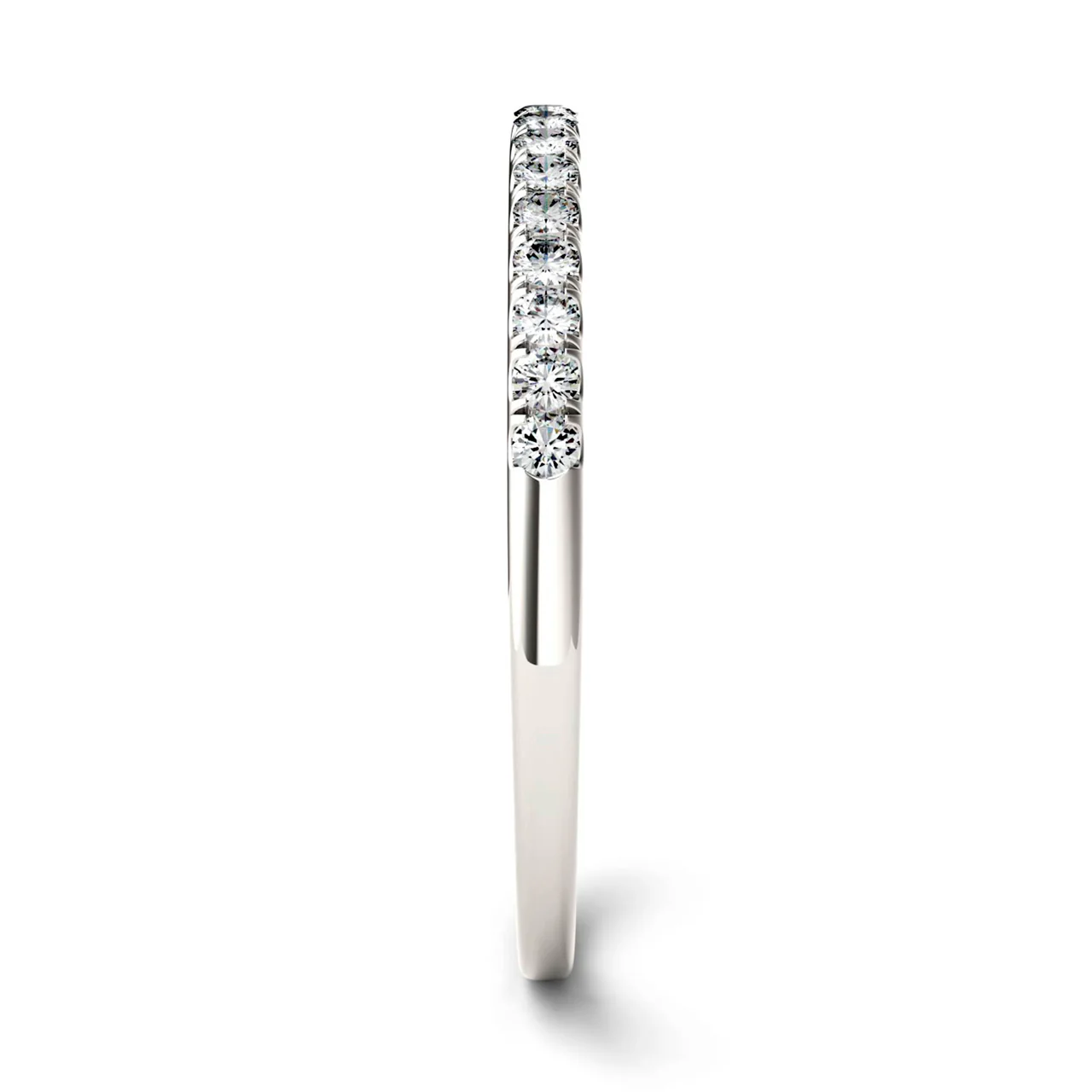 0.16 CTW DEW Round Moissanite Classic Band in 14K White Gold - Image 5