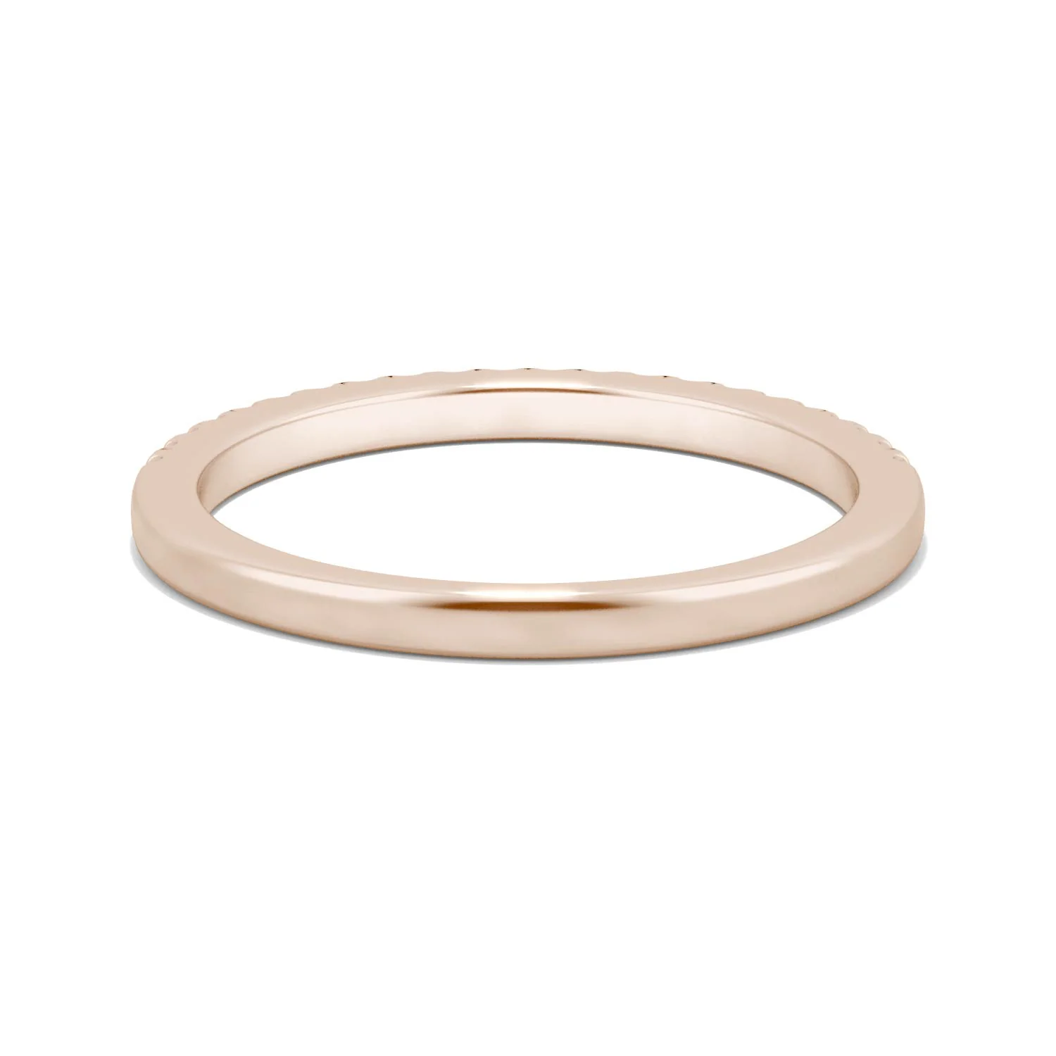 0.22 CTW DEW Round Moissanite Classic Wedding Band in 14K Rose Gold - Image 6