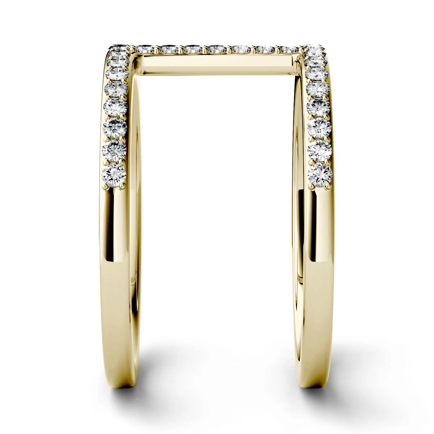 0.41 CTW DEW Moissanite Geometric Fashion Ring in 14K Yellow Gold - Image 5