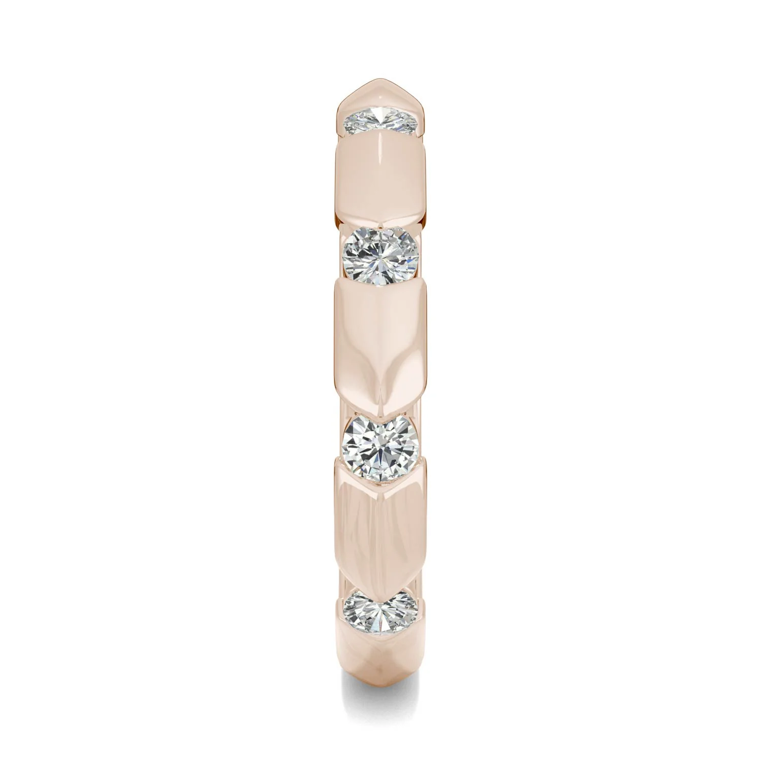0.48 CTW DEW Round Moissanite Stackable Band in 14K Rose Gold - Image 5