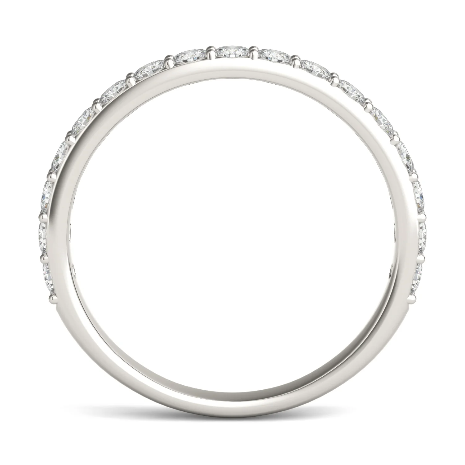 0.51 CTW DEW Round Moissanite Classic Wedding Band in 14K White Gold - Image 3