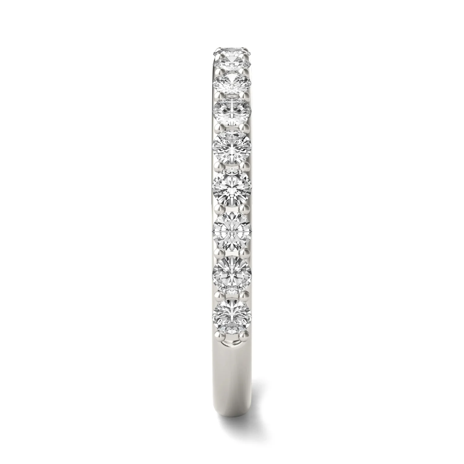 0.51 CTW DEW Round Moissanite Classic Wedding Band in 14K White Gold - Image 5