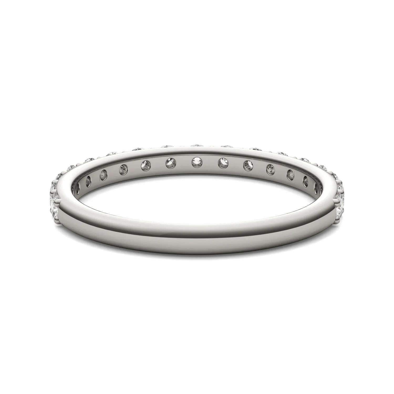 0.51 CTW DEW Round Moissanite Classic Wedding Band in 14K White Gold - Image 6