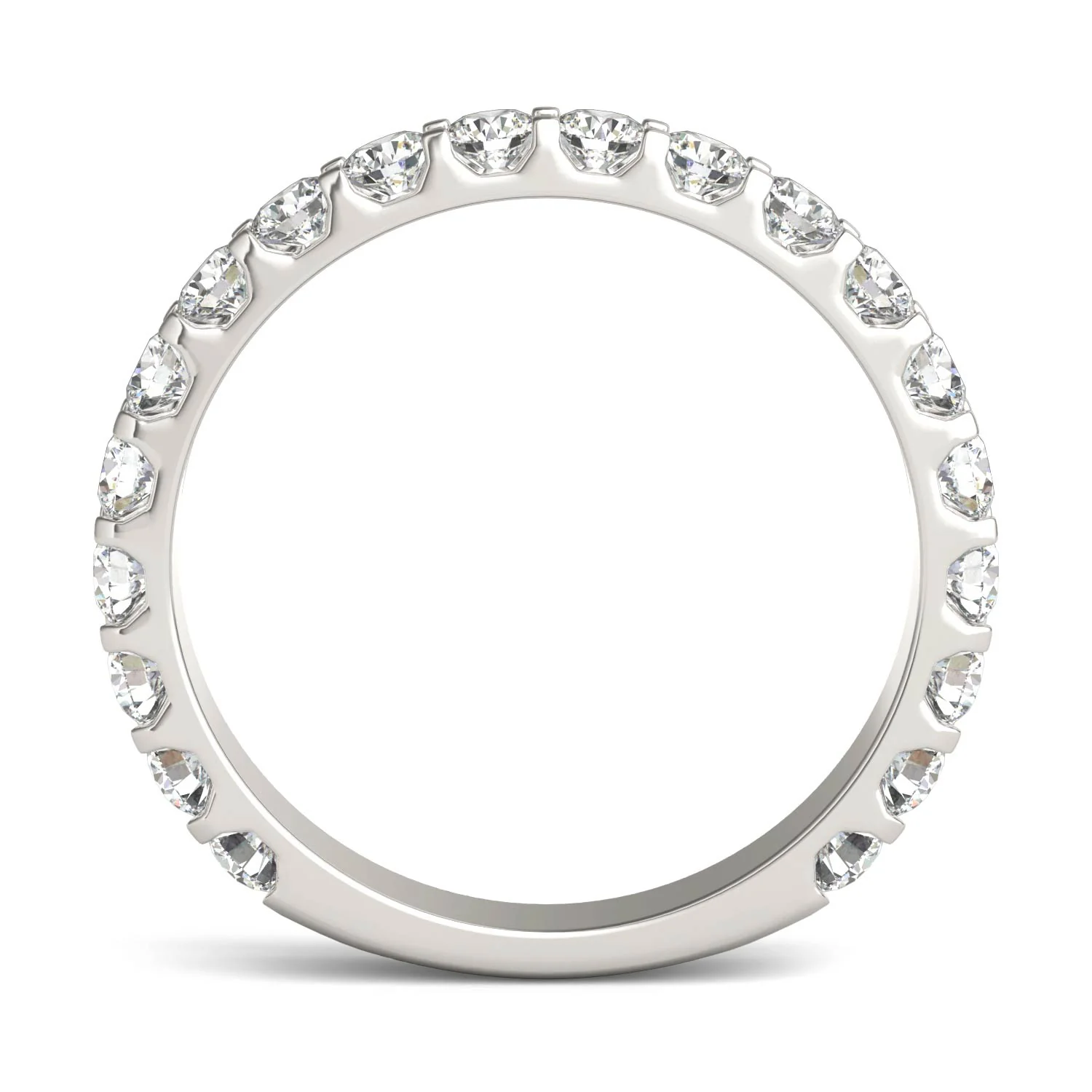 1.00 CTW DEW Round Moissanite Classic Anniversary Band in 14K White Gold - Image 3