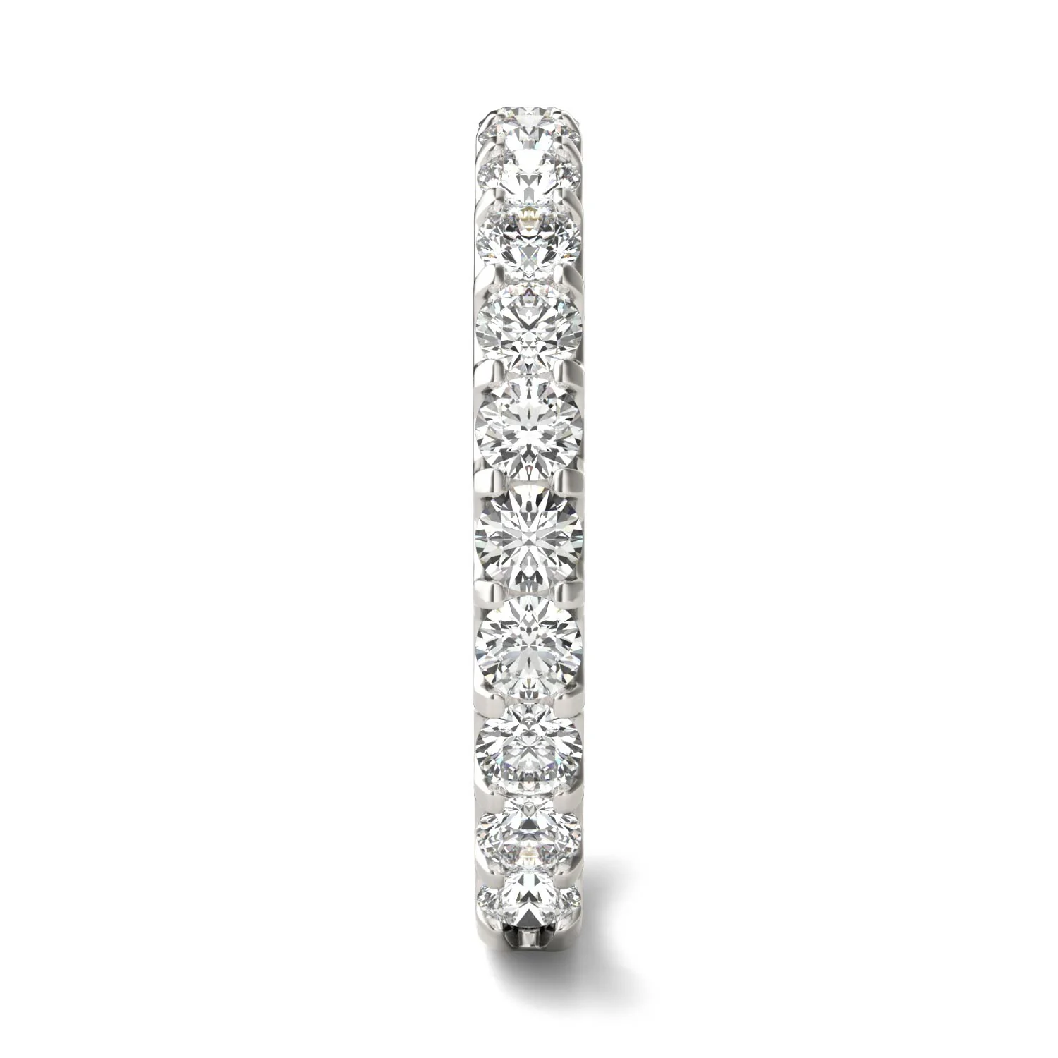 1.00 CTW DEW Round Moissanite Classic Anniversary Band in 14K White Gold - Image 5