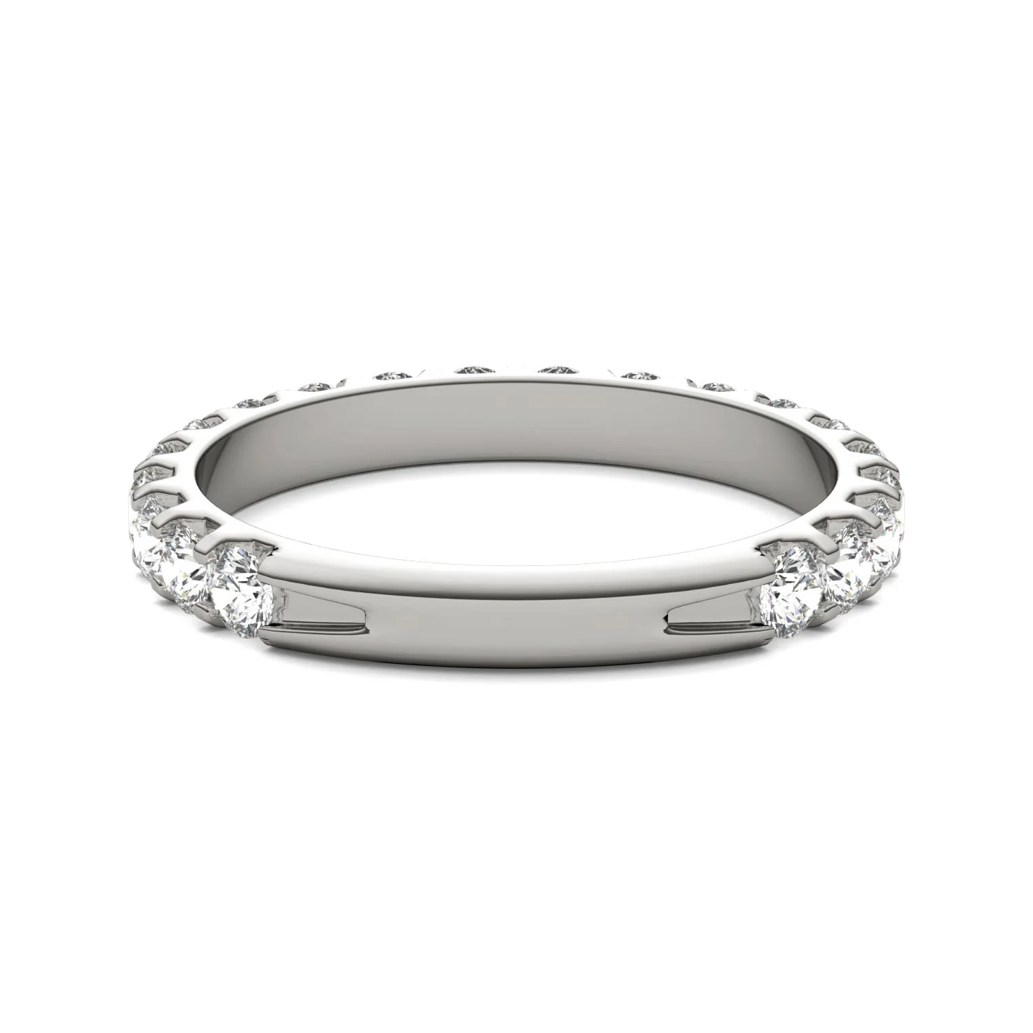 1.00 CTW DEW Round Moissanite Classic Anniversary Band in 14K White Gold - Image 6