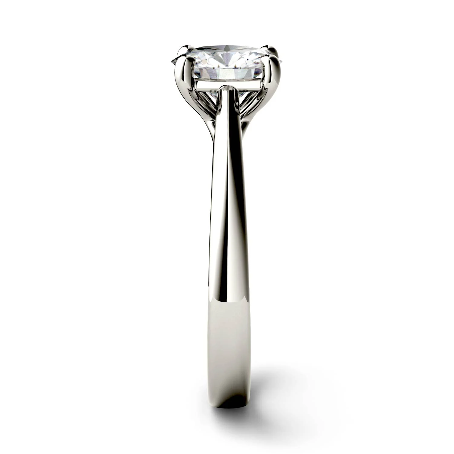 1.00 CTW DEW Round Moissanite Four Prong Solitaire Engagement Ring in 14K White Gold - Image 5