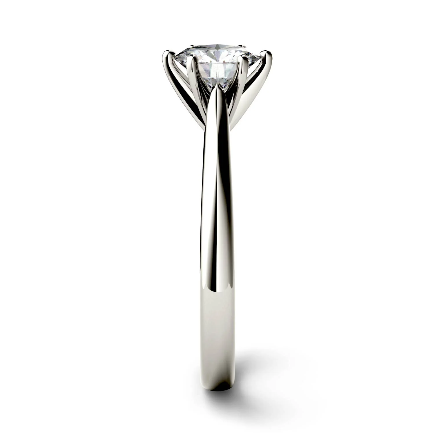 1.00 CTW DEW Round Moissanite Six-Prong Solitaire Engagement Ring in 14K White Gold - Image 2
