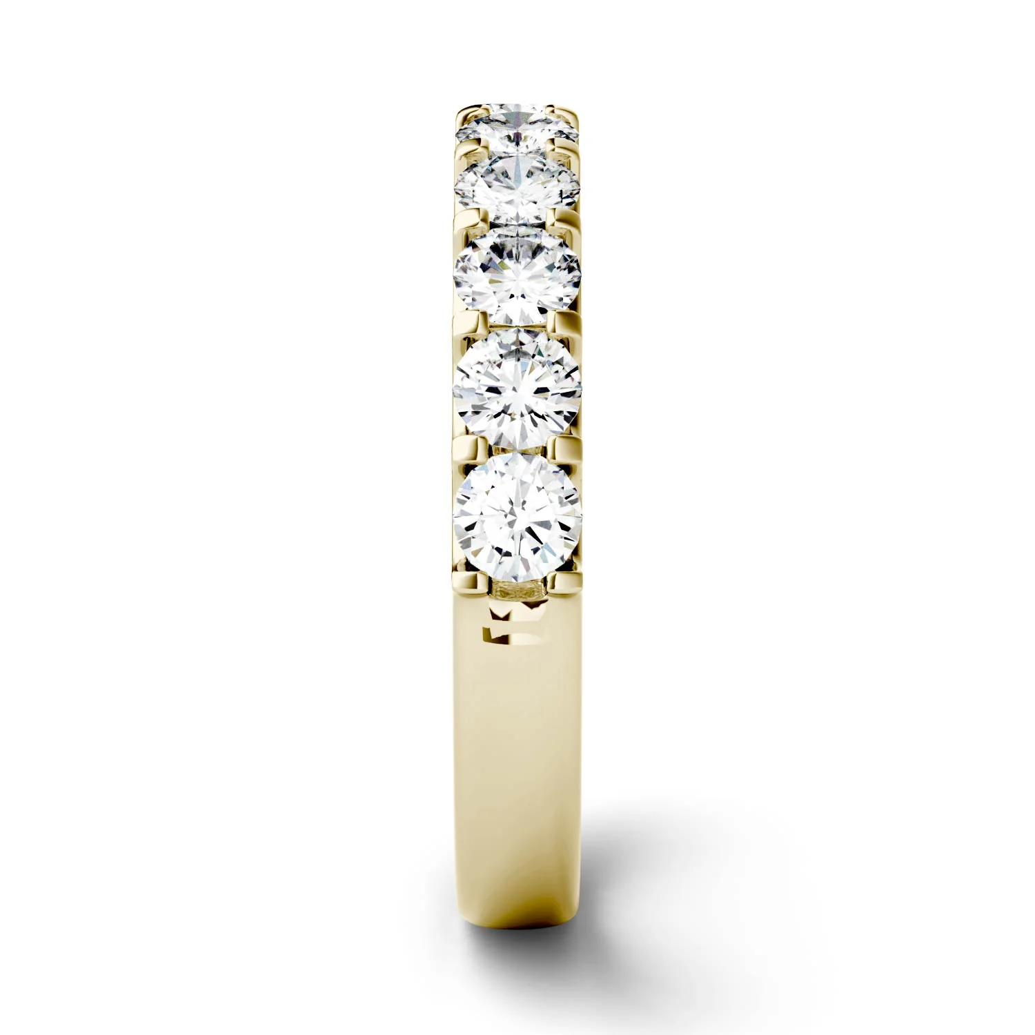 1.00 CTW DEW Round Moissanite Ten Stone Anniversary Band in 14K Yellow Gold - Image 5