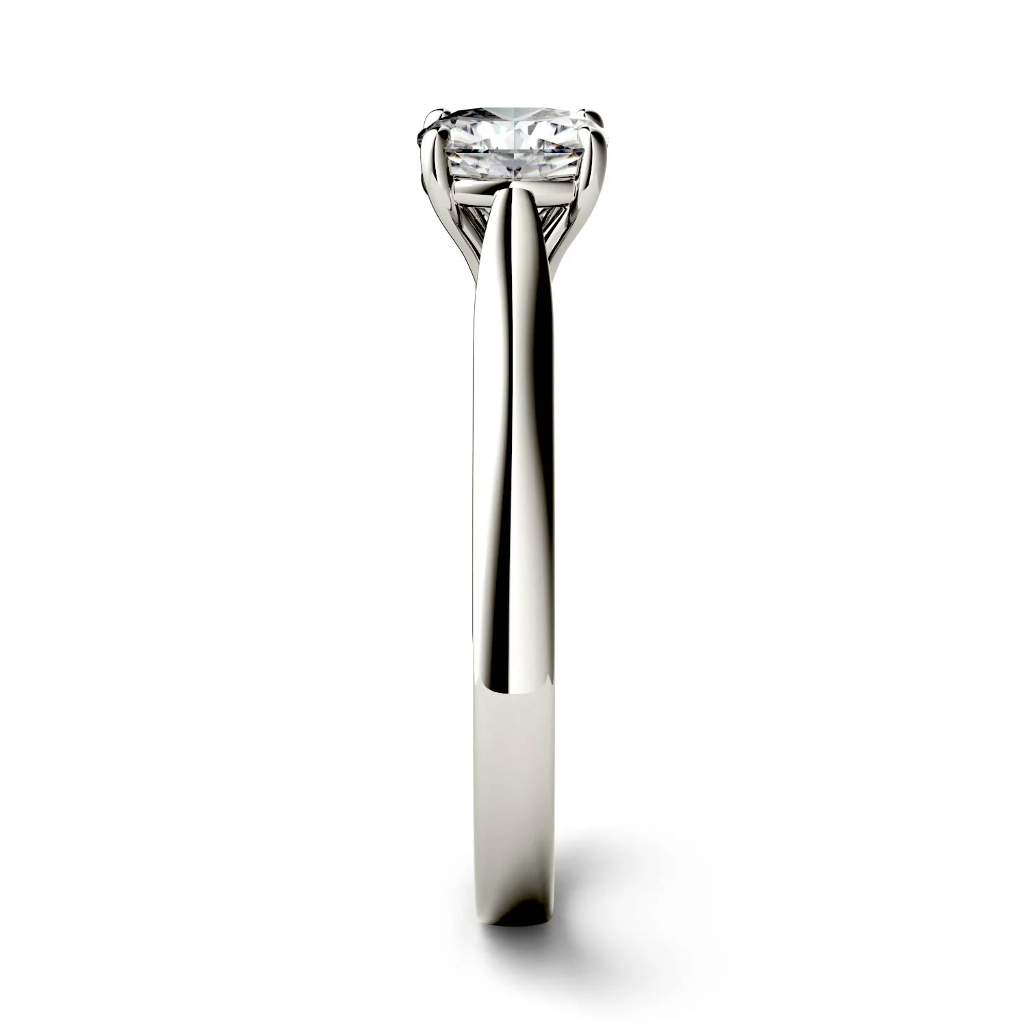 1.10 CTW DEW Cushion Moissanite Solitaire Engagement Ring in 14K White Gold - Image 5