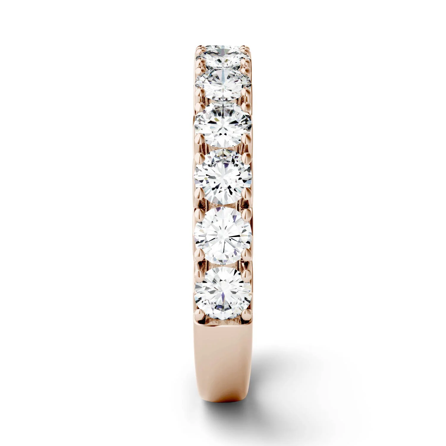 1.20 CTW DEW Round Moissanite Classic Anniversary Band in 14K Rose Gold - Image 5