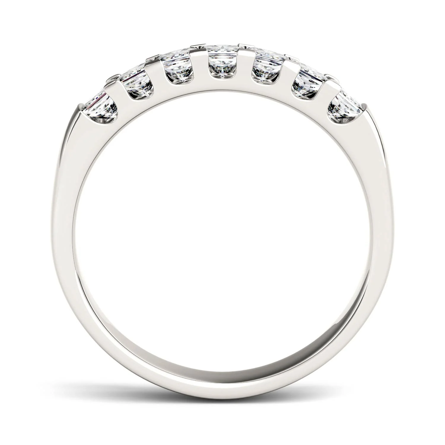 1.26 CTW DEW Princess Moissanite Shared Prong Anniversary Band in 14K White Gold - Image 3
