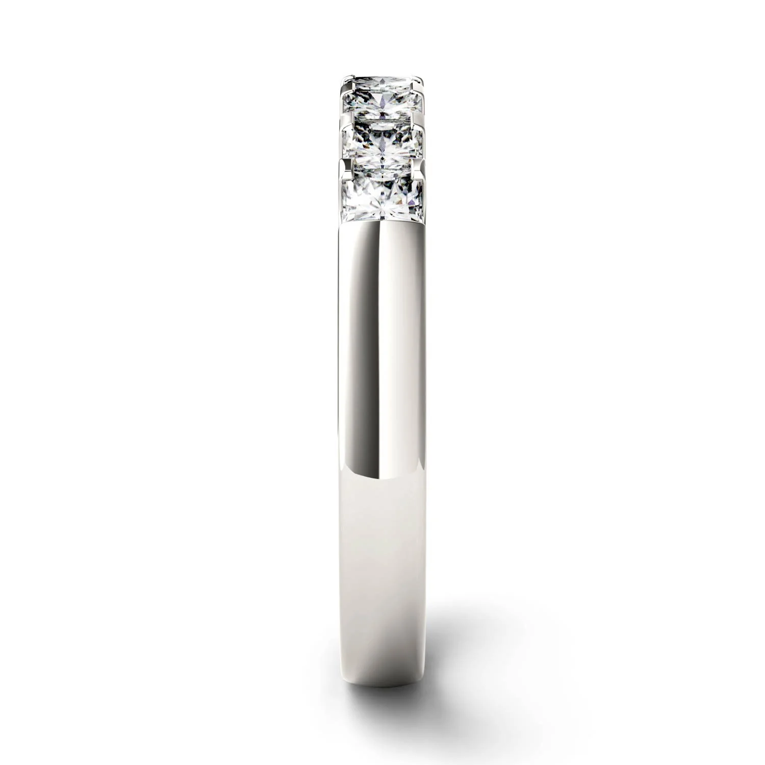 1.26 CTW DEW Princess Moissanite Shared Prong Anniversary Band in 14K White Gold - Image 5
