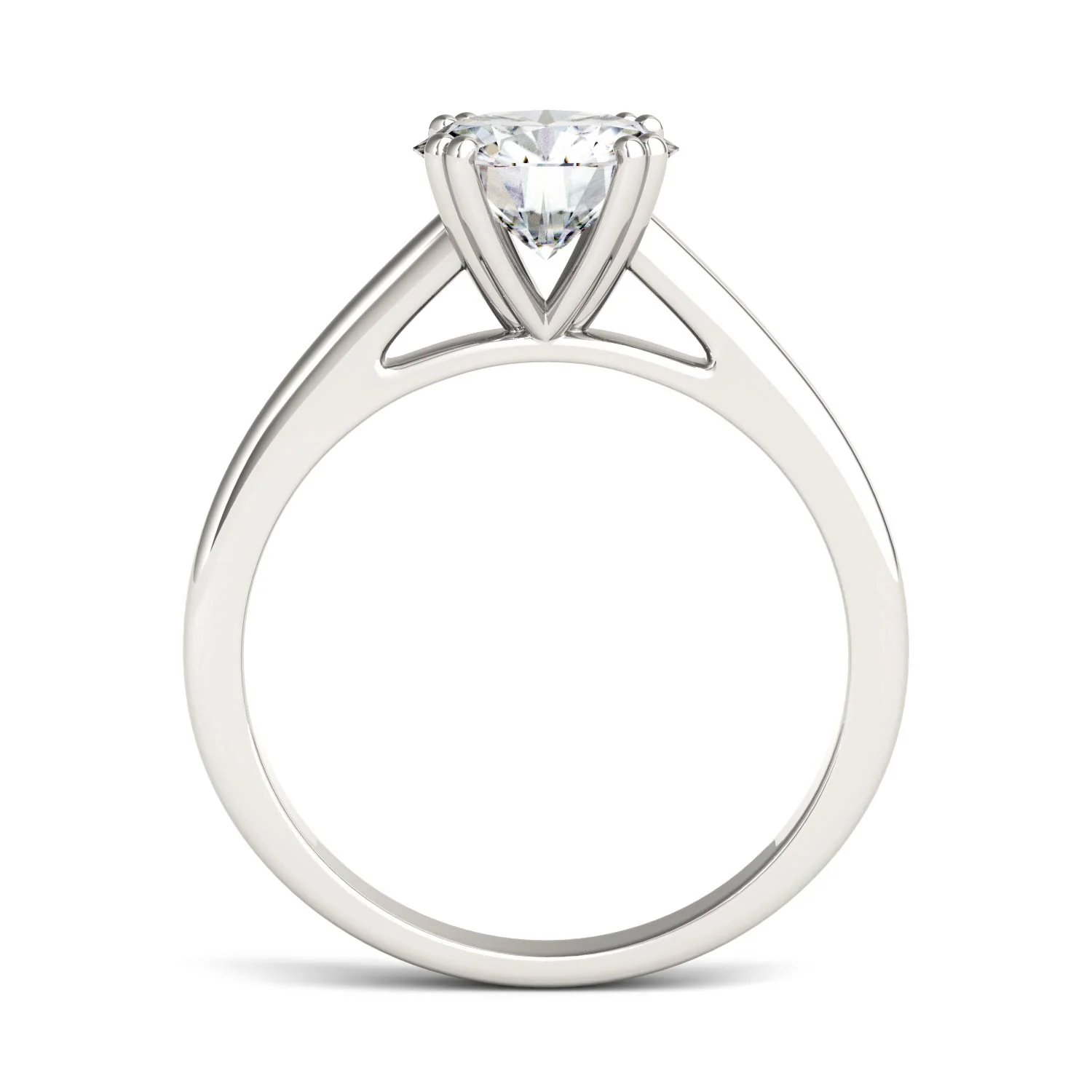 1.50 CTW DEW Round Moissanite Double Prong Solitaire Engagement Ring in 14K White Gold - Image 3