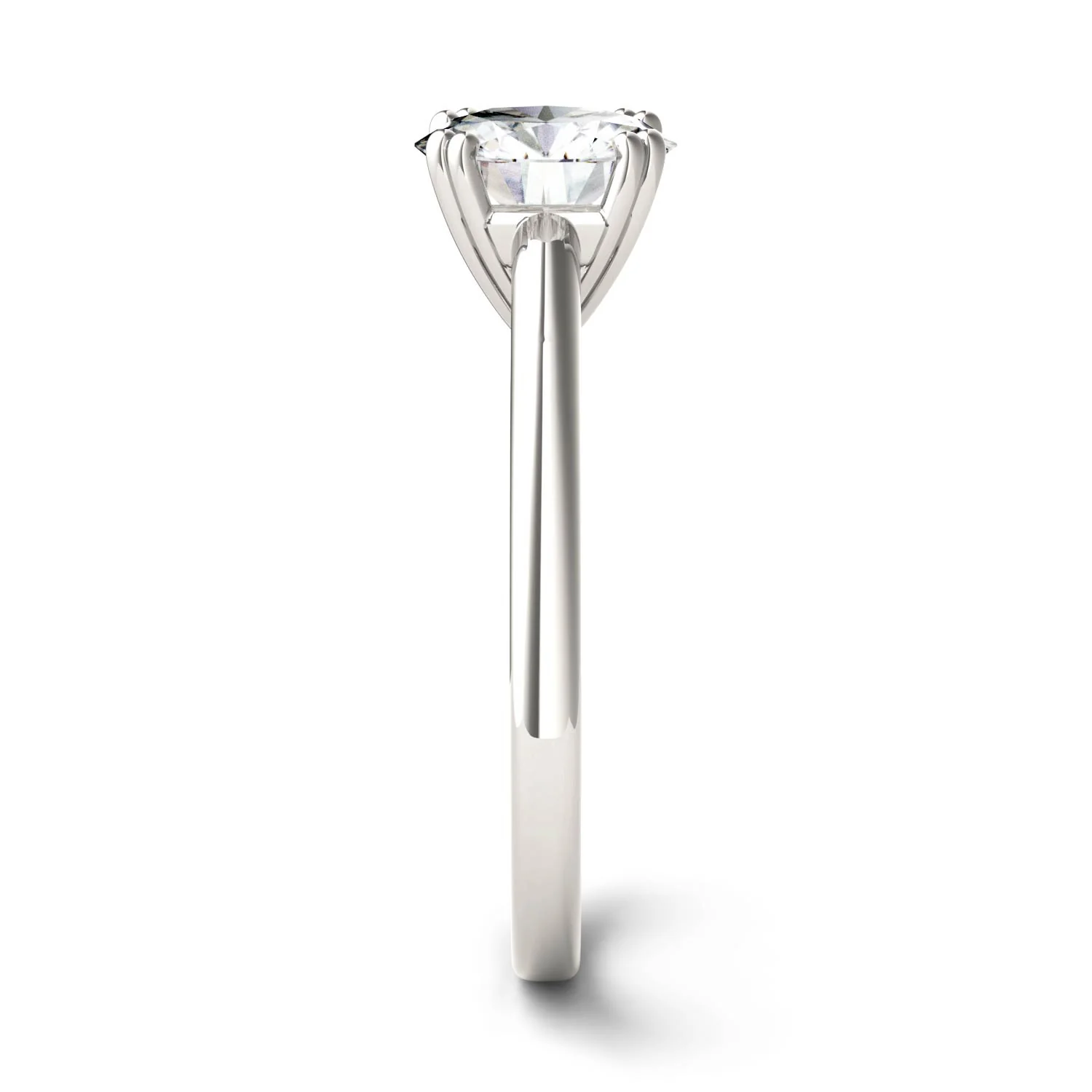 1.50 CTW DEW Round Moissanite Double Prong Solitaire Engagement Ring in 14K White Gold - Image 5