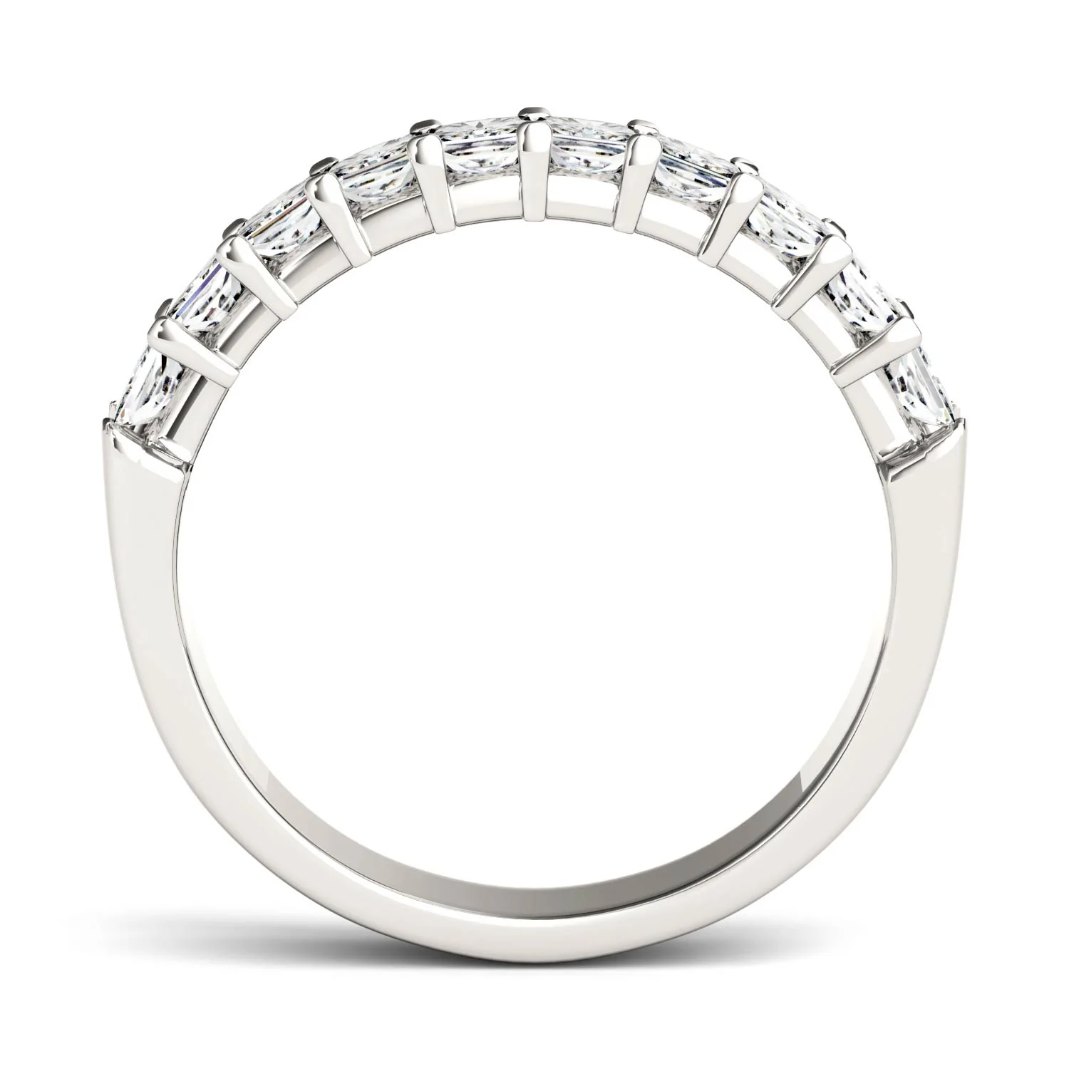1.80 CTW DEW Princess Moissanite Shared Prong Anniversary Band in 14K White Gold - Image 3