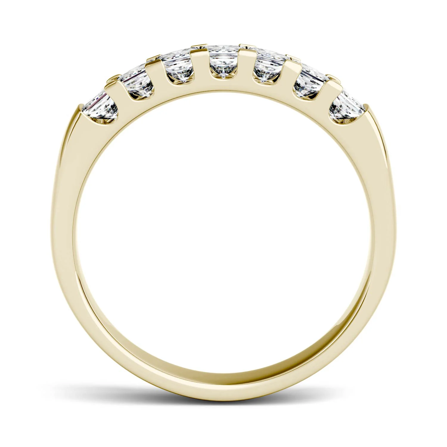 1.89 CTW DEW Princess Moissanite Shared Prong Anniversary Band in 14K Yellow Gold - Image 3