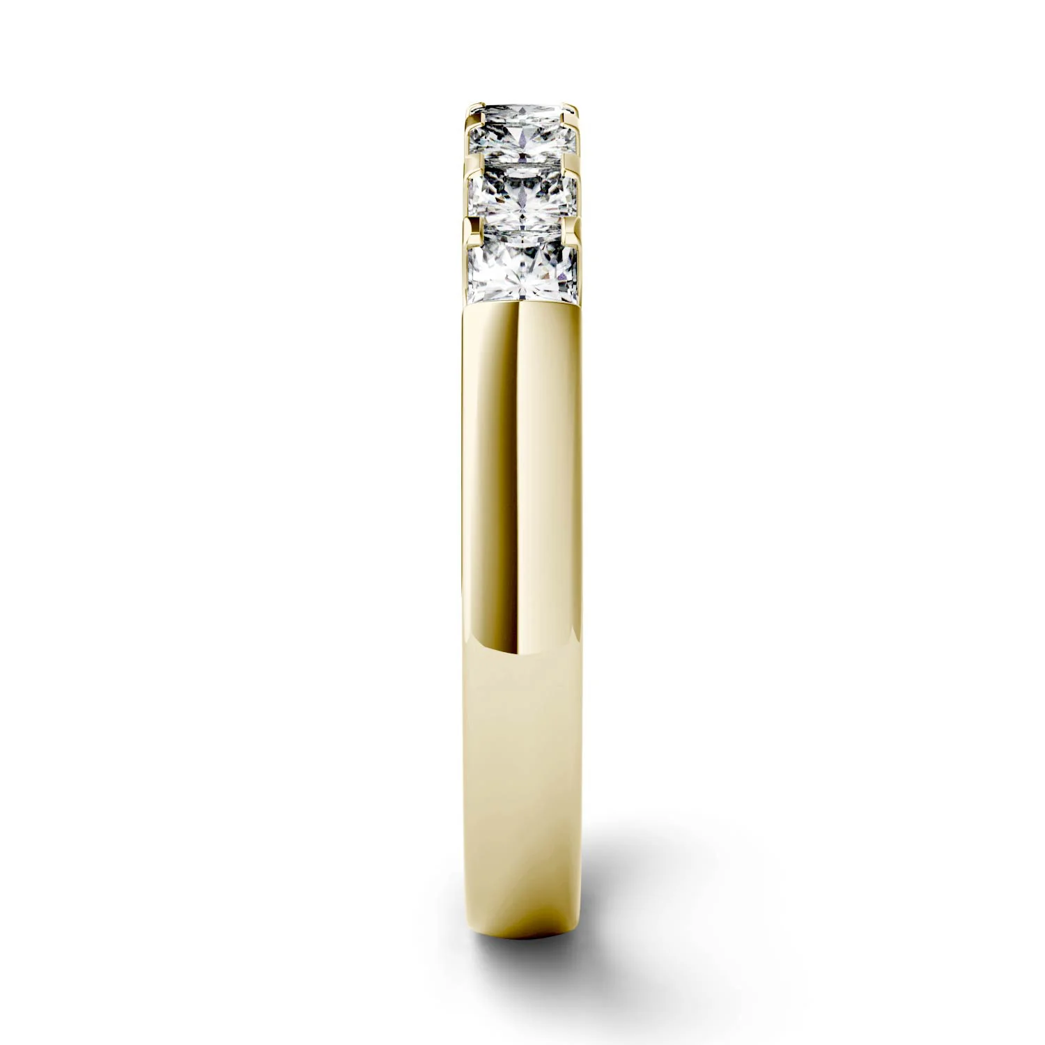 1.89 CTW DEW Princess Moissanite Shared Prong Anniversary Band in 14K Yellow Gold - Image 5