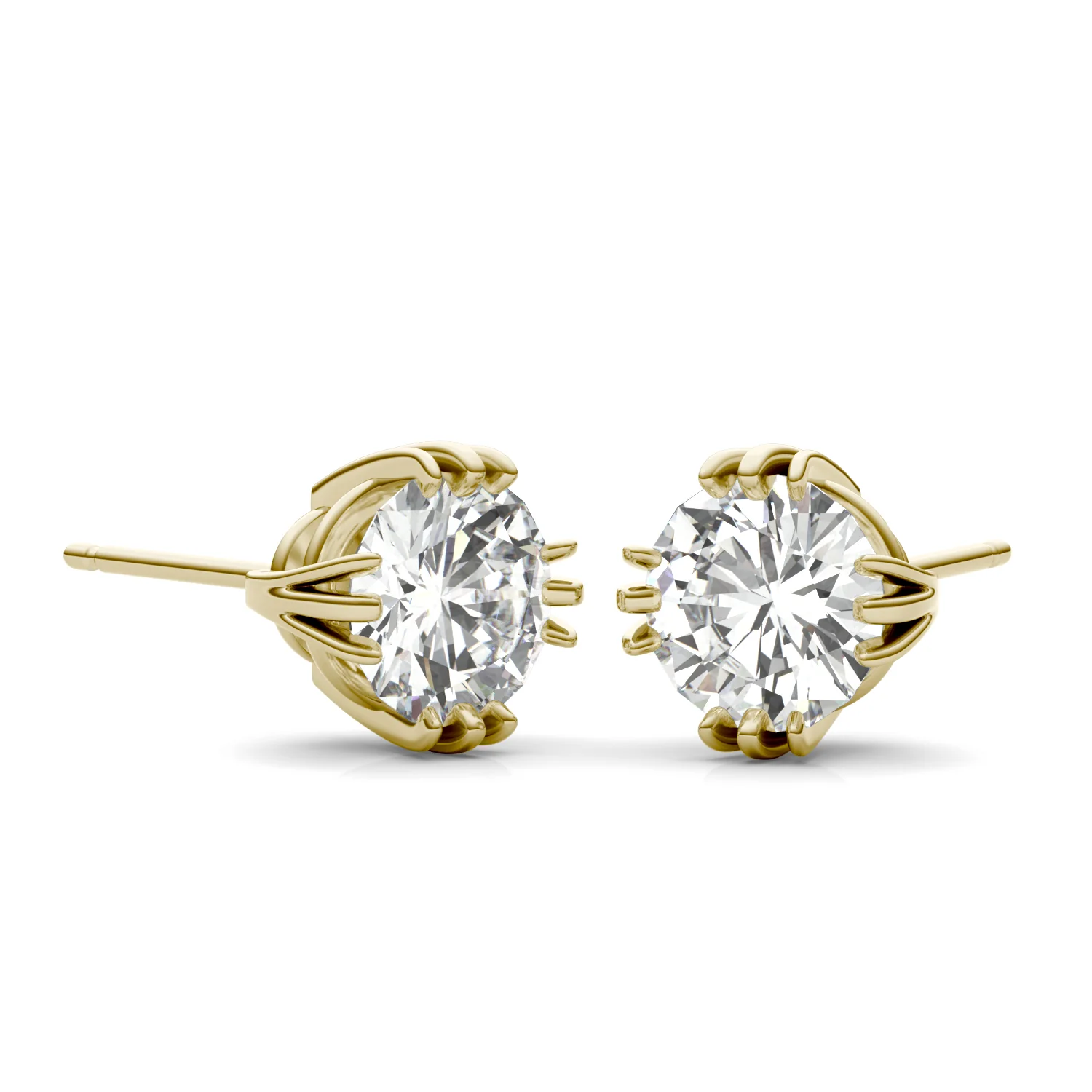 2.00 CTW DEW Forever One Round Moissanite Stud Earrings - Image 4