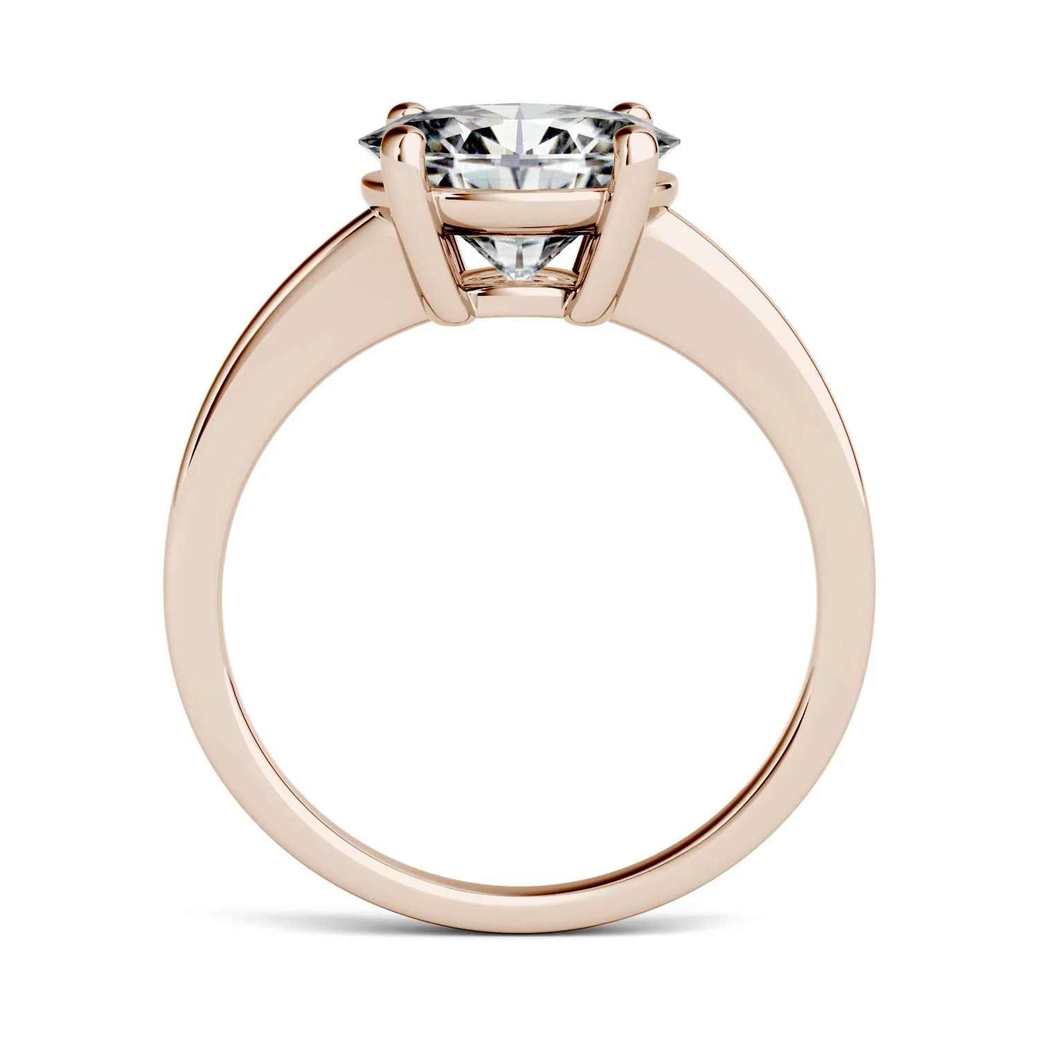 2.10 CTW DEW Oval Moissanite East-West Solitaire Engagement Ring in 14K Rose Gold - Image 3