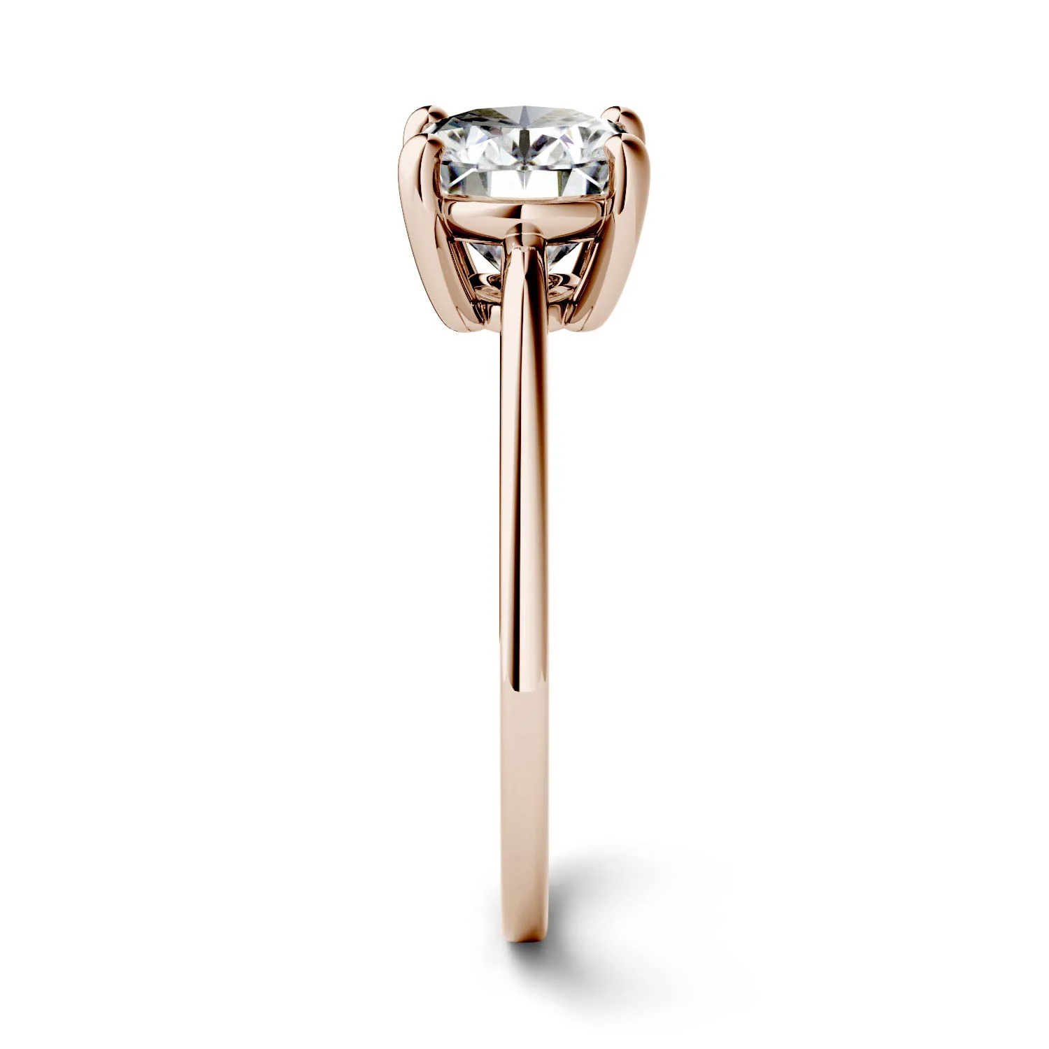 2.10 CTW DEW Oval Moissanite East-West Solitaire Engagement Ring in 14K Rose Gold - Image 5