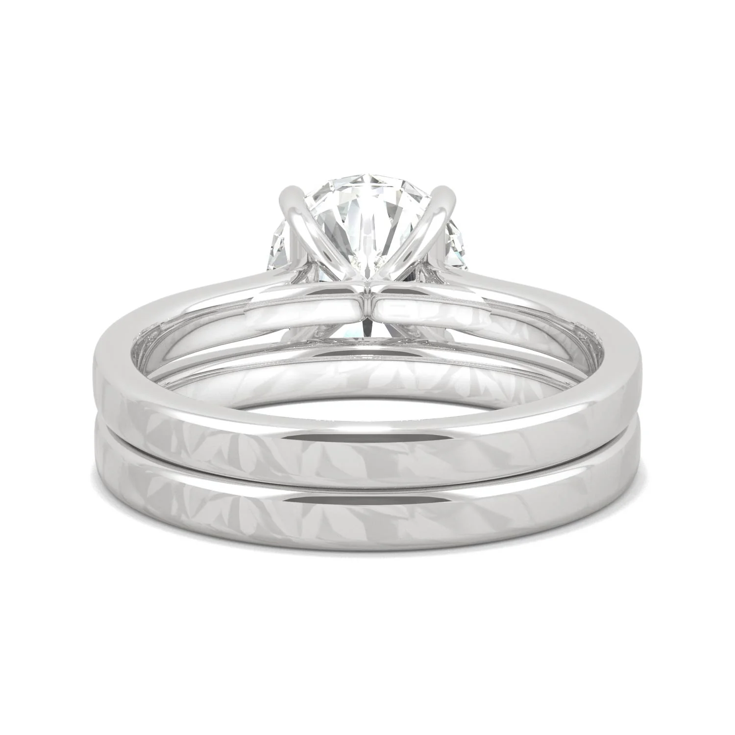 2.27 CTW DEW Round Moissanite Channel Set Bridal Set in 14K White Gold - Image 6