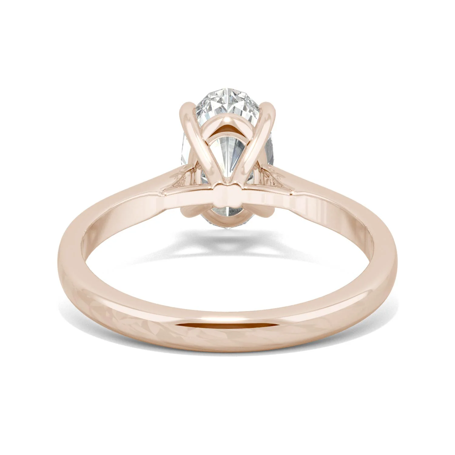 2.30 CTW DEW 14K Rose Gold Moissanite Elongated Oval Solitaire Engagement Ring - Image 6