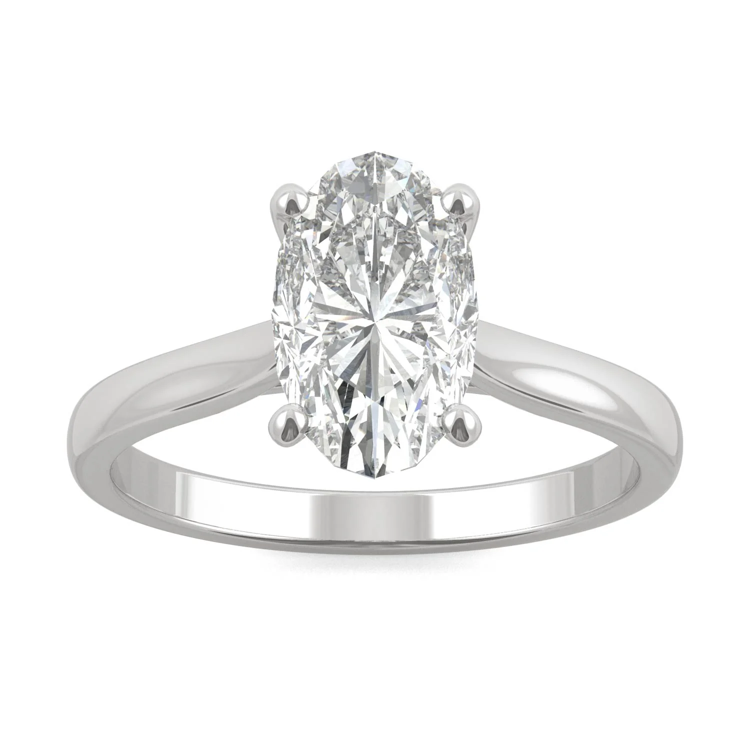 2.30 CTW DEW 14K White Gold Moissanite Elongated Oval Solitaire Engagement Ring