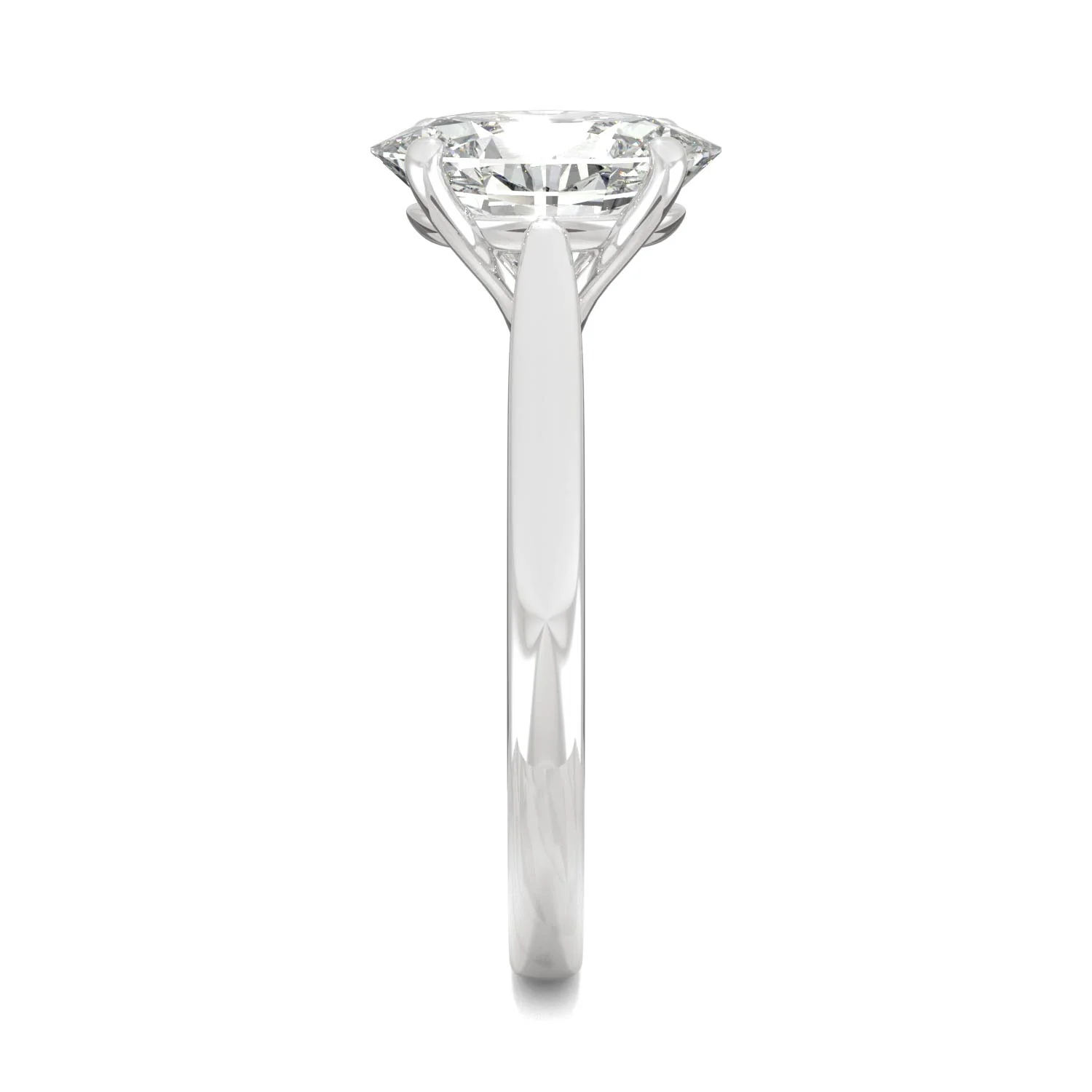2.30 CTW DEW 14K White Gold Moissanite Elongated Oval Solitaire Engagement Ring - Image 5