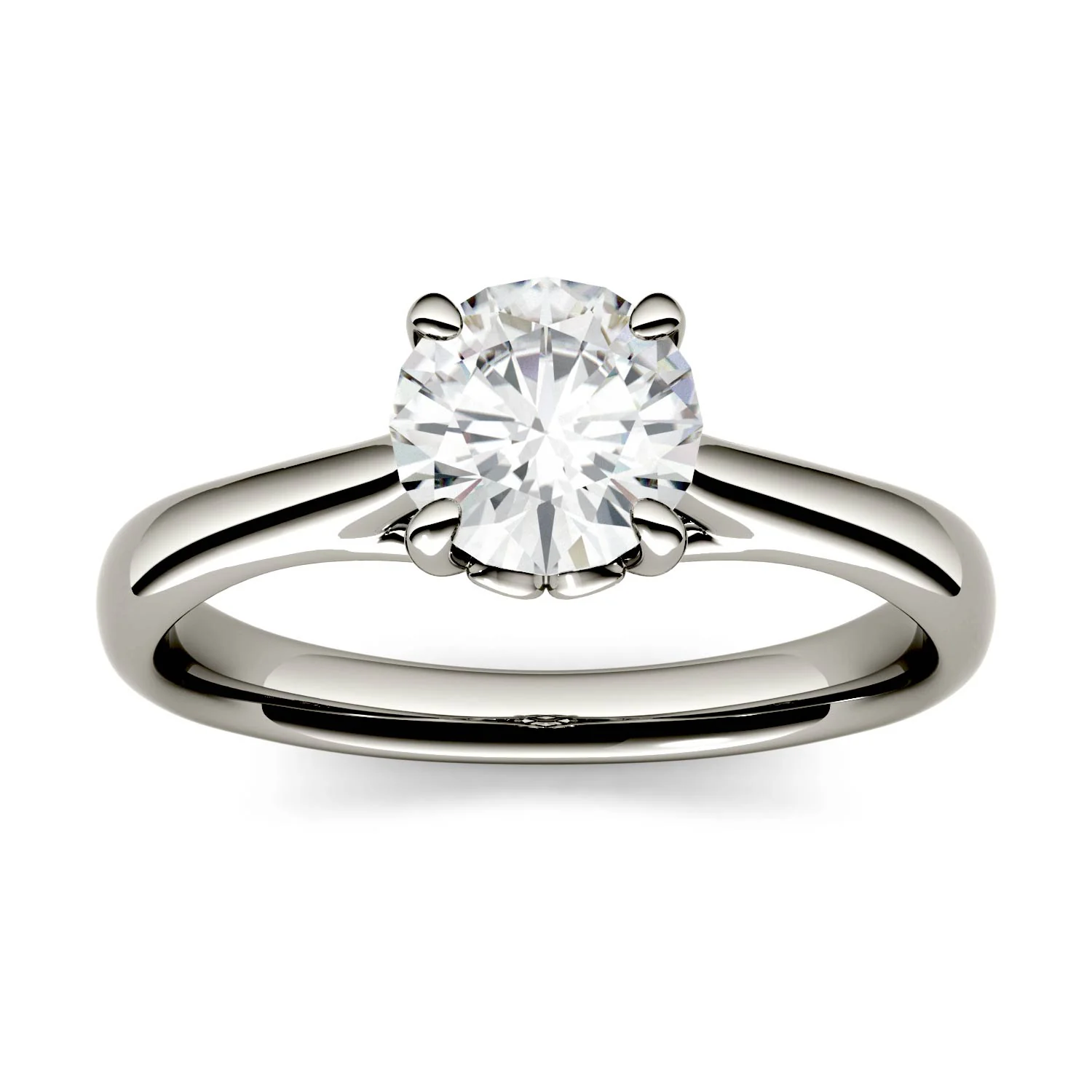 2.73 CTW DEW Round Moissanite Solitaire Engagement Ring in 14K White Gold