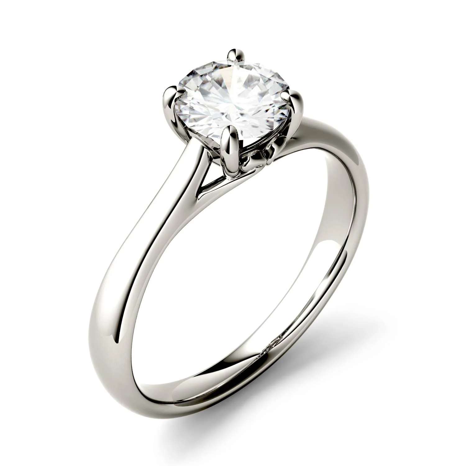 2.73 CTW DEW Round Moissanite Solitaire Engagement Ring in 14K White Gold - Image 2