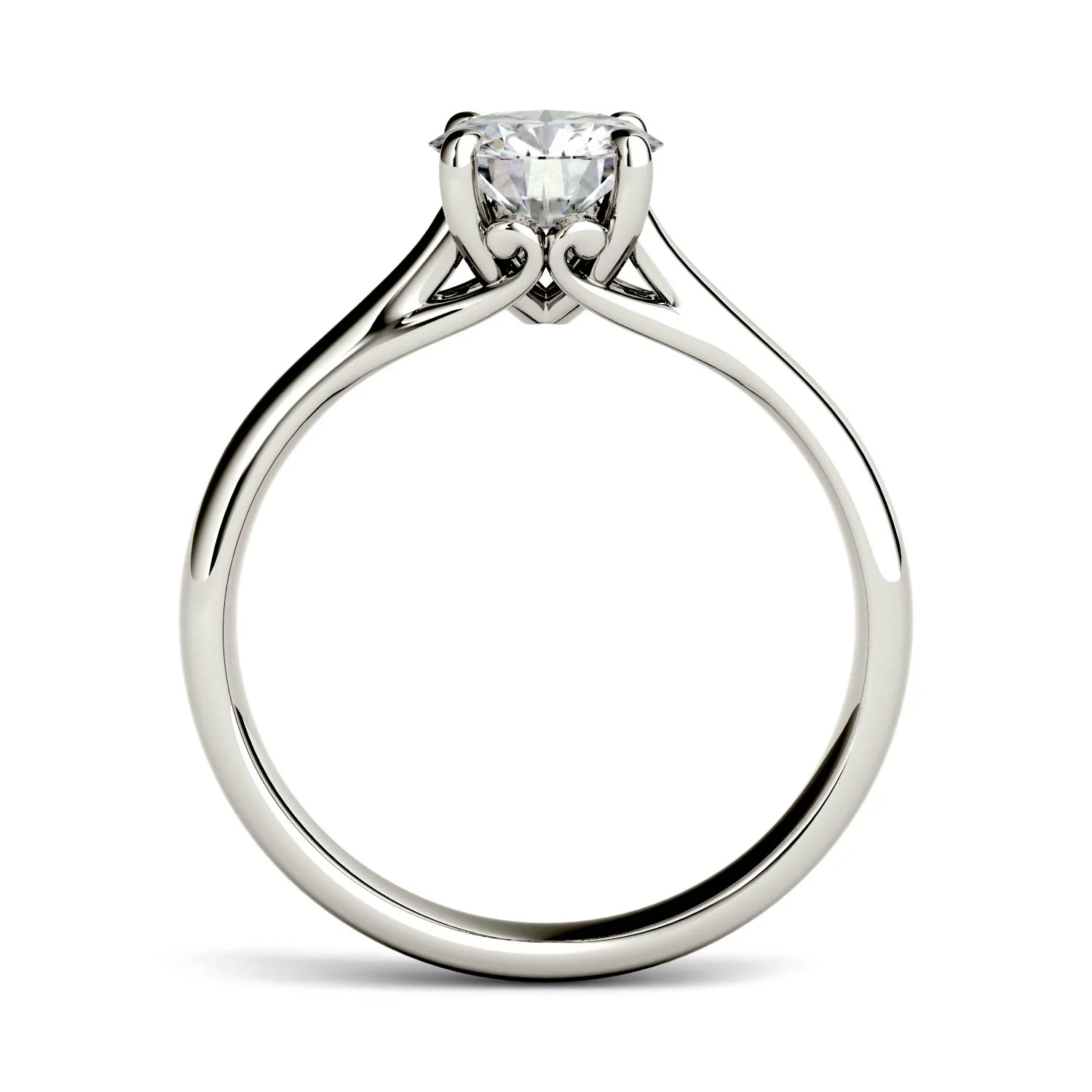 2.73 CTW DEW Round Moissanite Solitaire Engagement Ring in 14K White Gold - Image 3