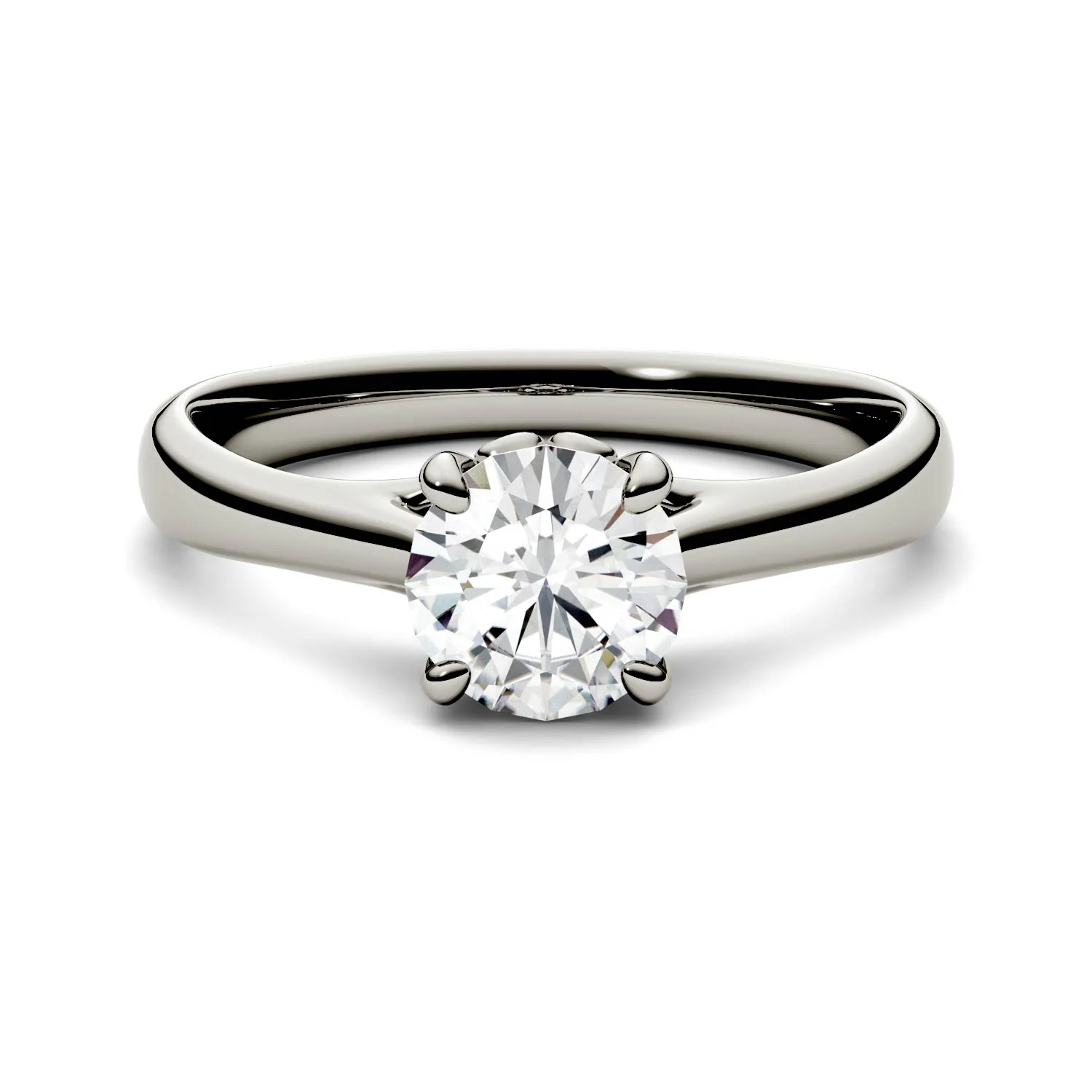 2.73 CTW DEW Round Moissanite Solitaire Engagement Ring in 14K White Gold - Image 4