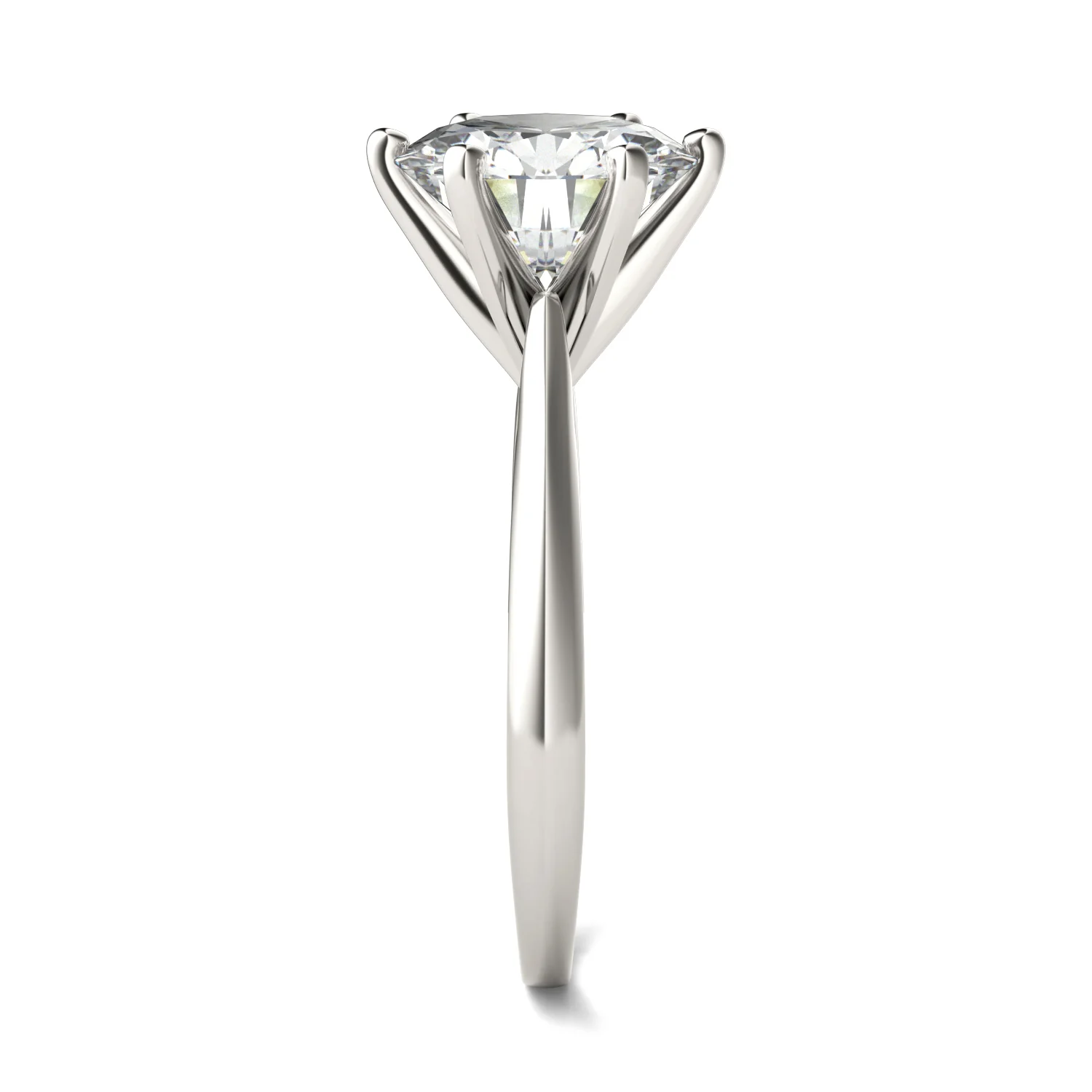 3.10 CTW DEW Round Moissanite Six-Prong Solitaire Engagement Ring in 14K White Gold - Image 2