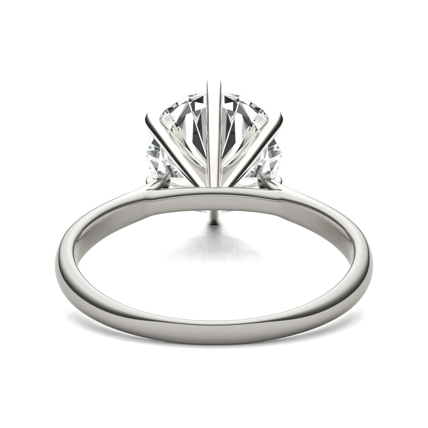 3.10 CTW DEW Round Moissanite Six-Prong Solitaire Engagement Ring in 14K White Gold - Image 3