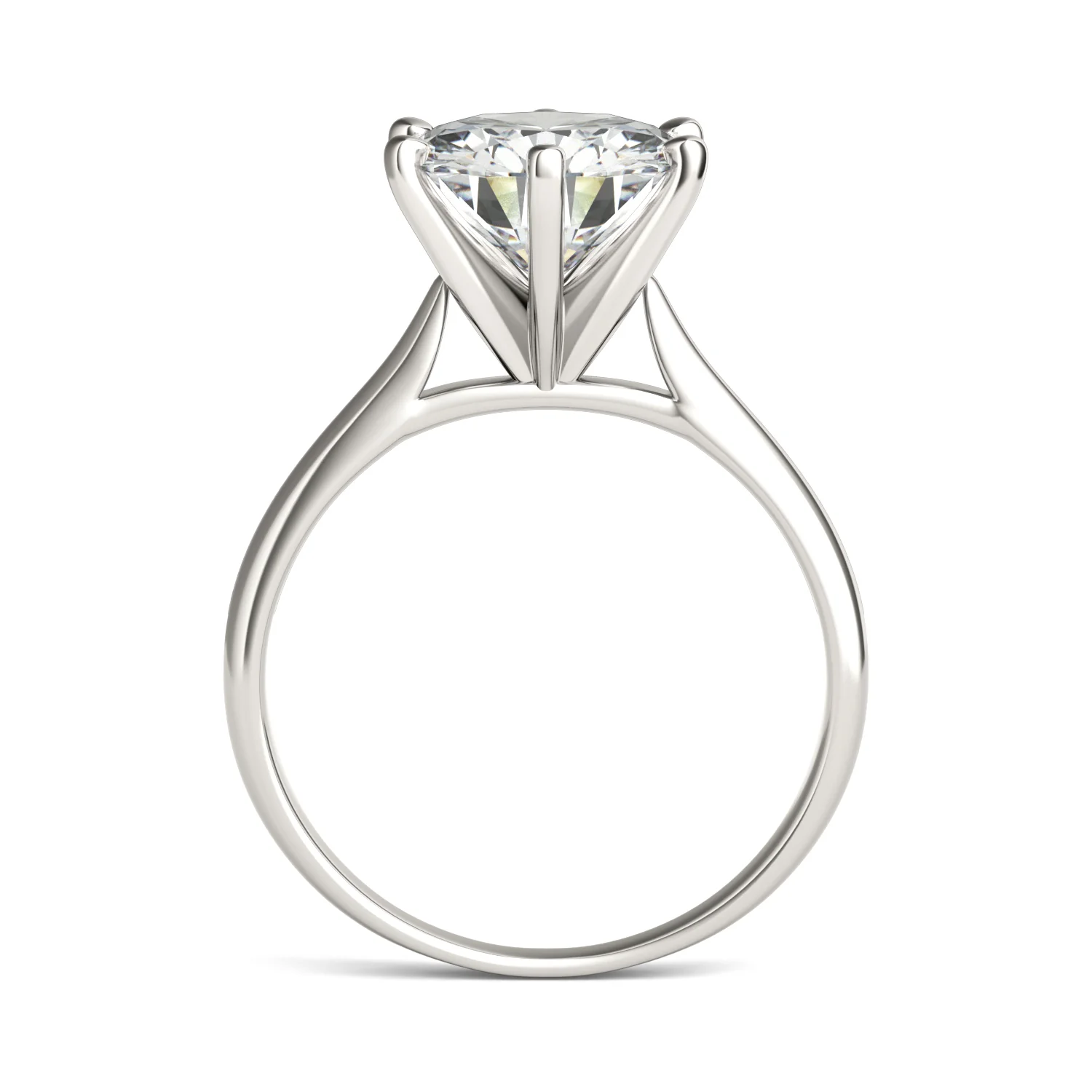 3.10 CTW DEW Round Moissanite Six-Prong Solitaire Engagement Ring in 14K White Gold - Image 5