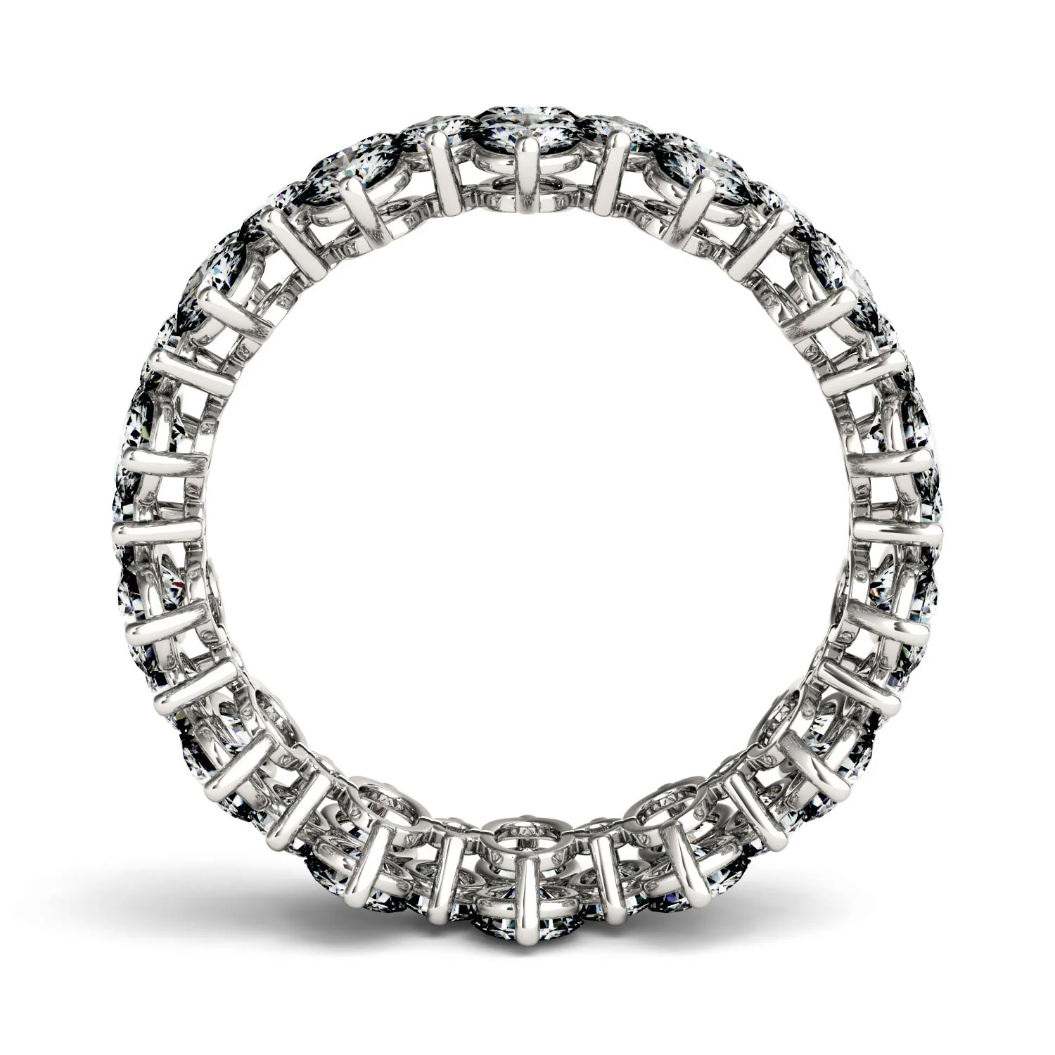 3.64 CTW DEW Round Moissanite Eternity Band in 14K White Gold - Image 3