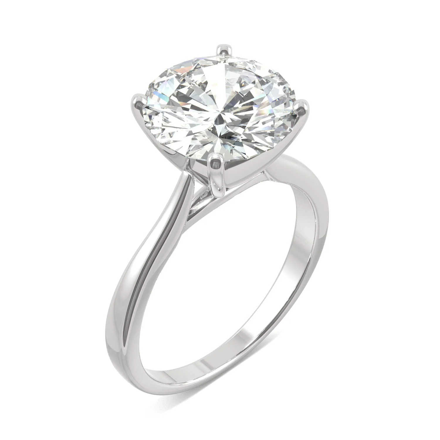 4.20 CTW DEW Round Moissanite Solitaire Engagement Ring in 14K White Gold - Image 2