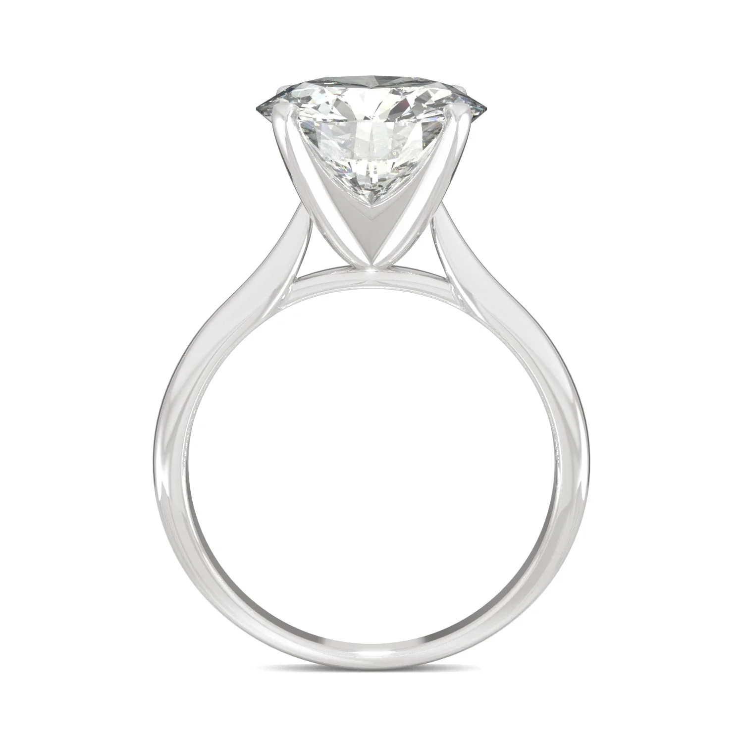 4.20 CTW DEW Round Moissanite Solitaire Engagement Ring in 14K White Gold - Image 3