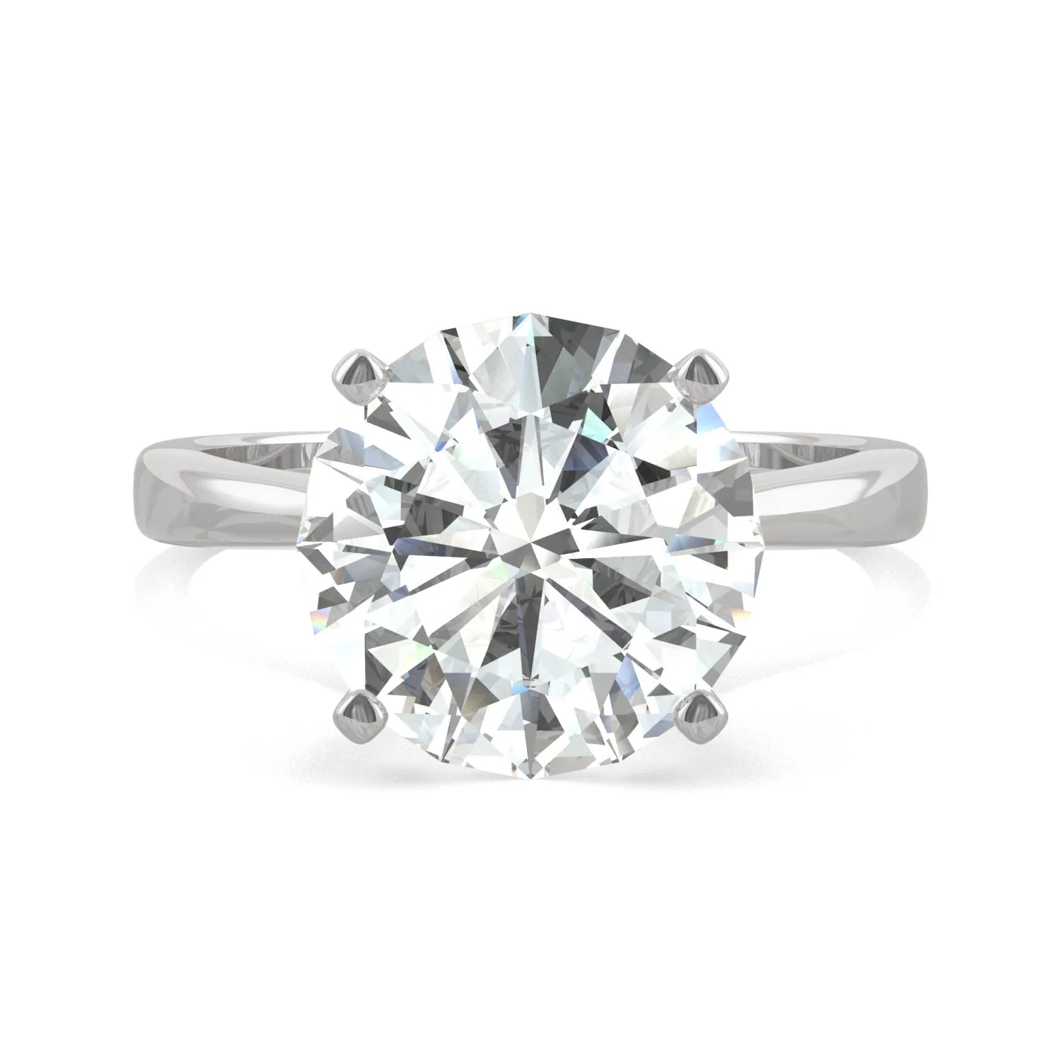 4.20 CTW DEW Round Moissanite Solitaire Engagement Ring in 14K White Gold - Image 4