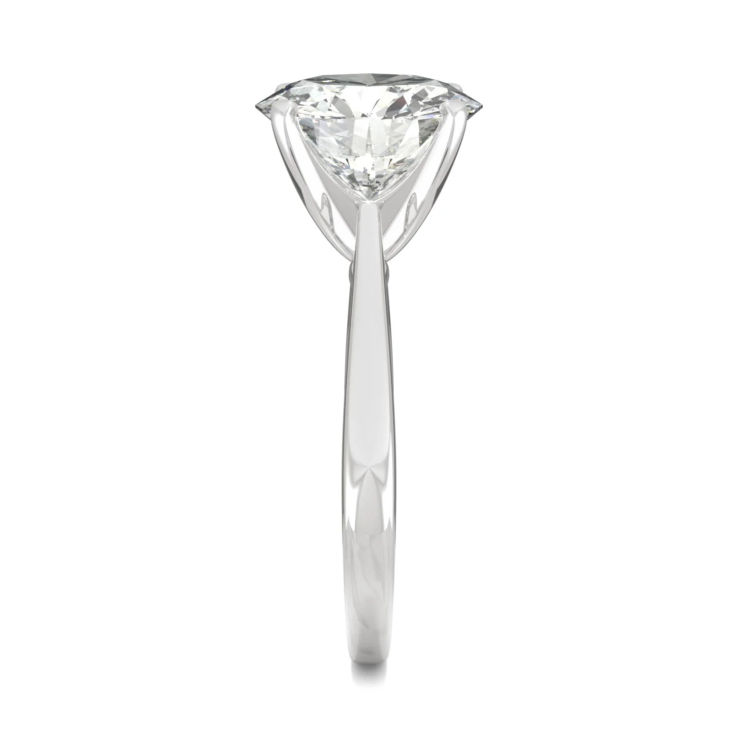 4.20 CTW DEW Round Moissanite Solitaire Engagement Ring in 14K White Gold - Image 5