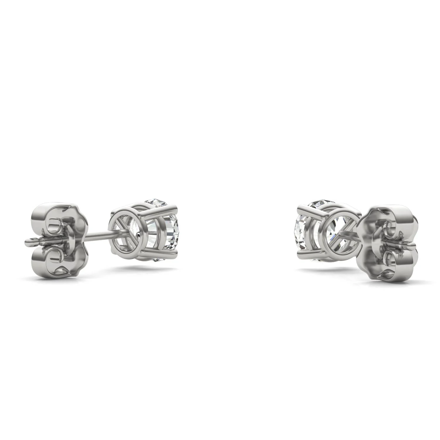 1.00 CTW DEW Round Moissanite Stud Earrings in Platinum - Image 5