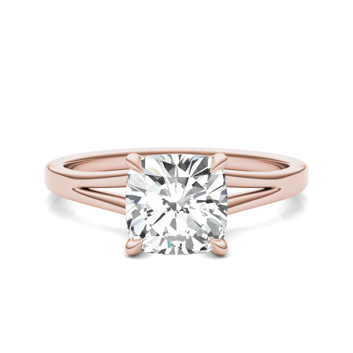 2.06 CTW DEW Cushion Moissanite Accented Ring in 14K Rose Gold - Image 4