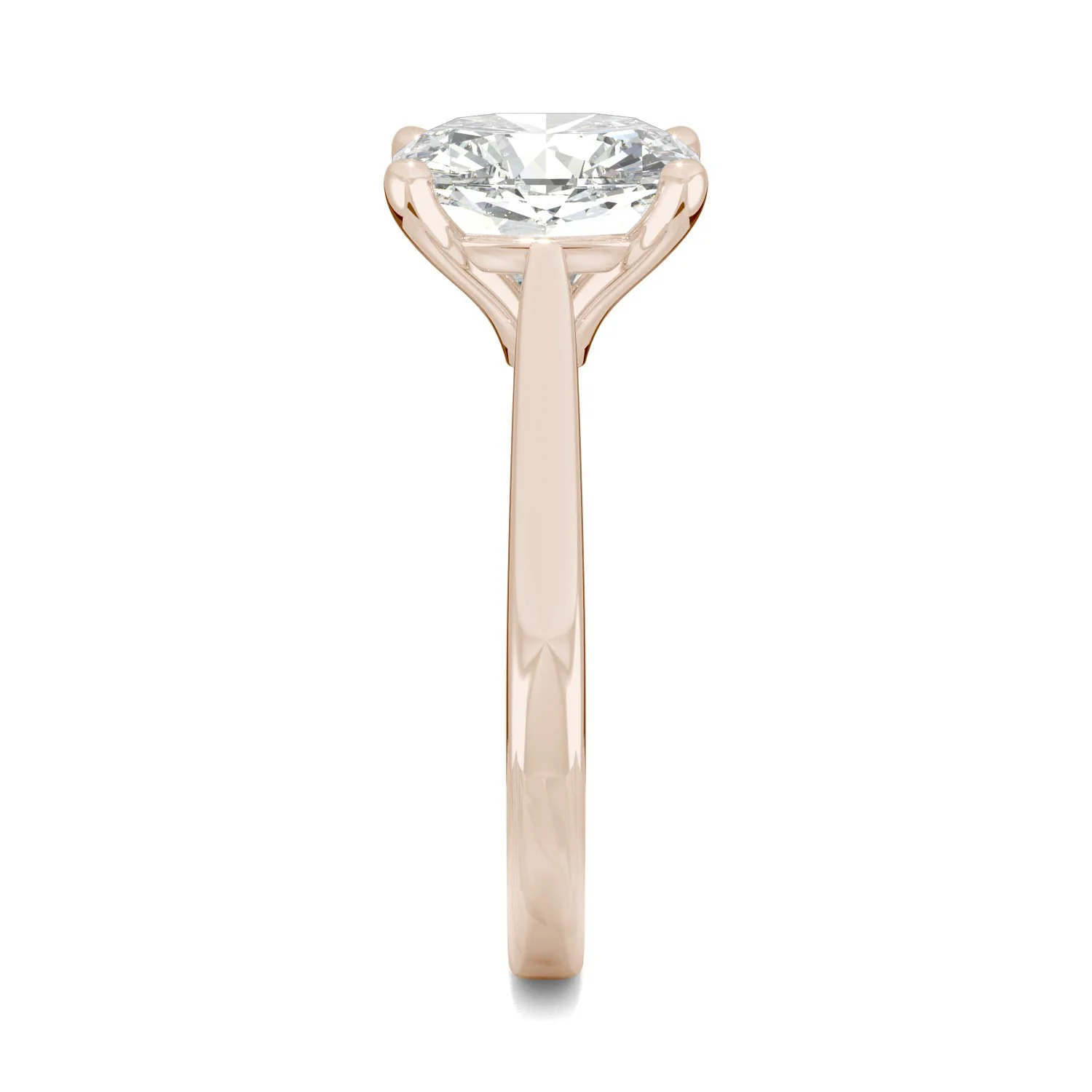 3.30 CTW DEW Cushion Moissanite Engagement Ring in 14K Rose Gold - Image 5