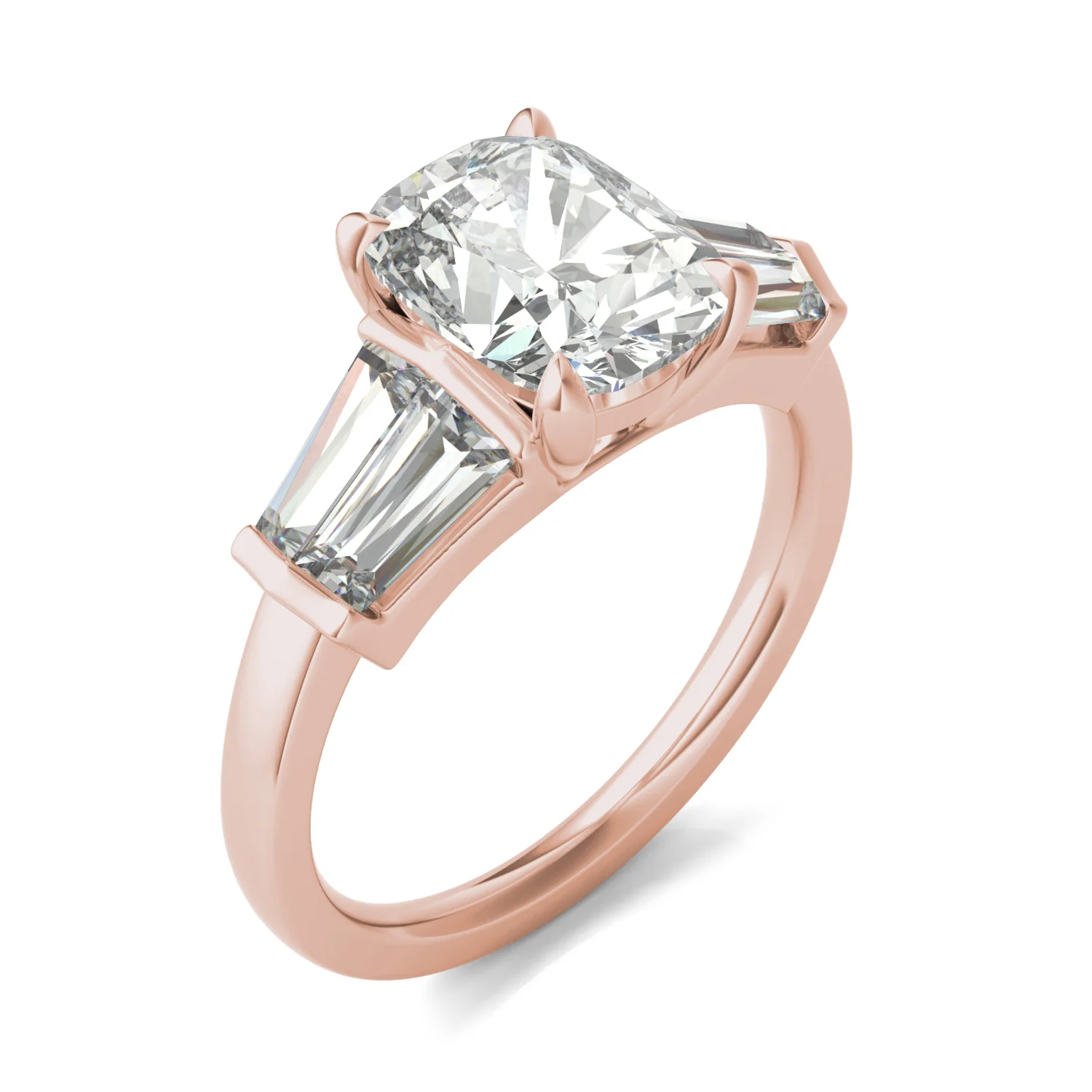 3.46 CTW DEW Elongated Cushion Moissanite Five Stone Ring in 14K Rose Gold - Image 2