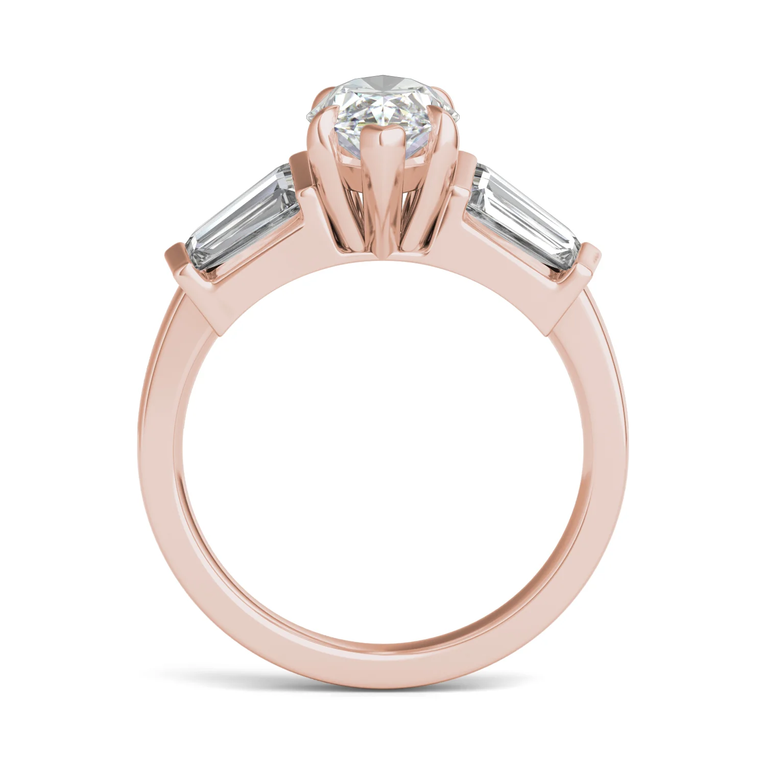 3.36 CTW DEW Marquise Moissanite Five-Stone Ring in 14K Rose Gold - Image 3