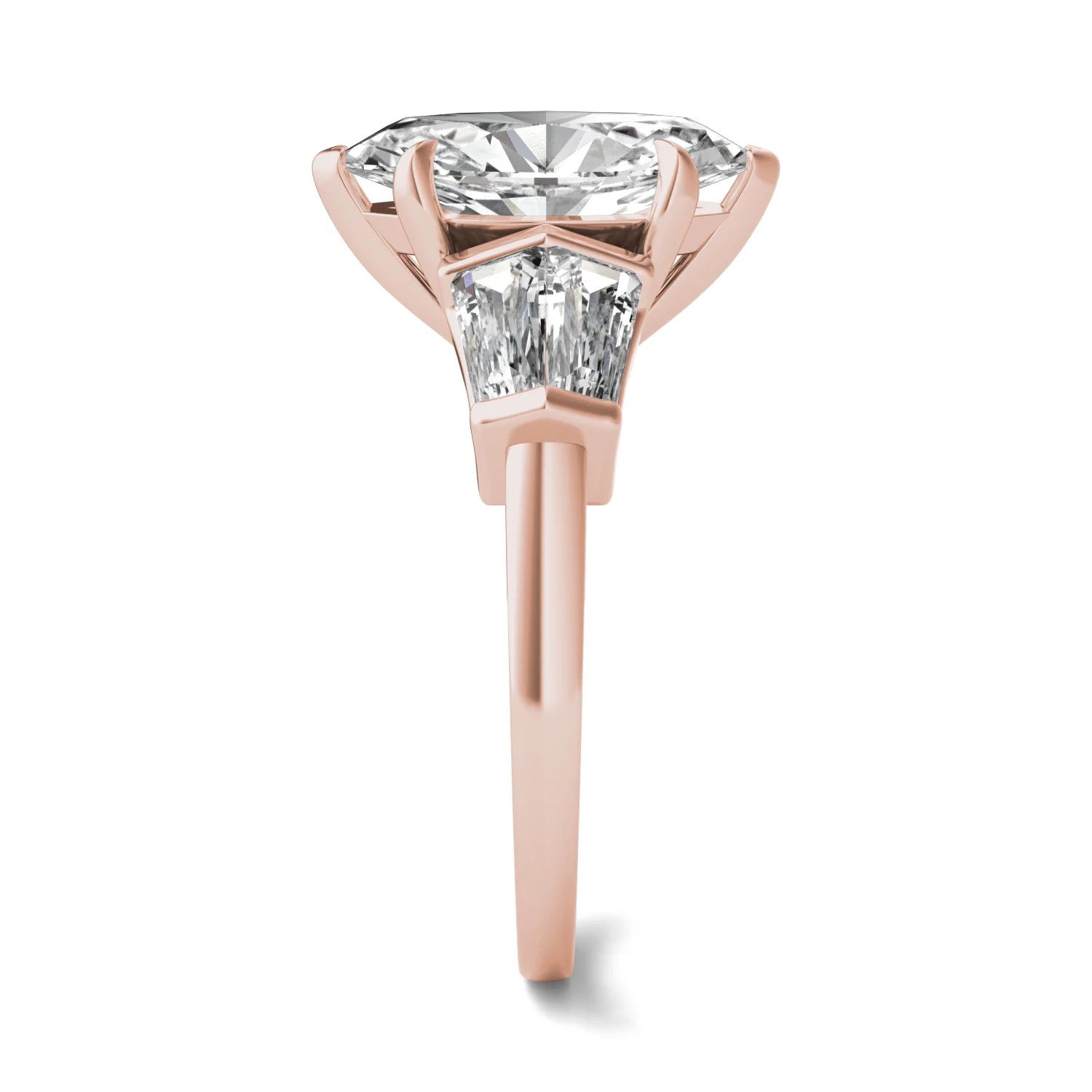 3.36 CTW DEW Marquise Moissanite Five-Stone Ring in 14K Rose Gold - Image 5