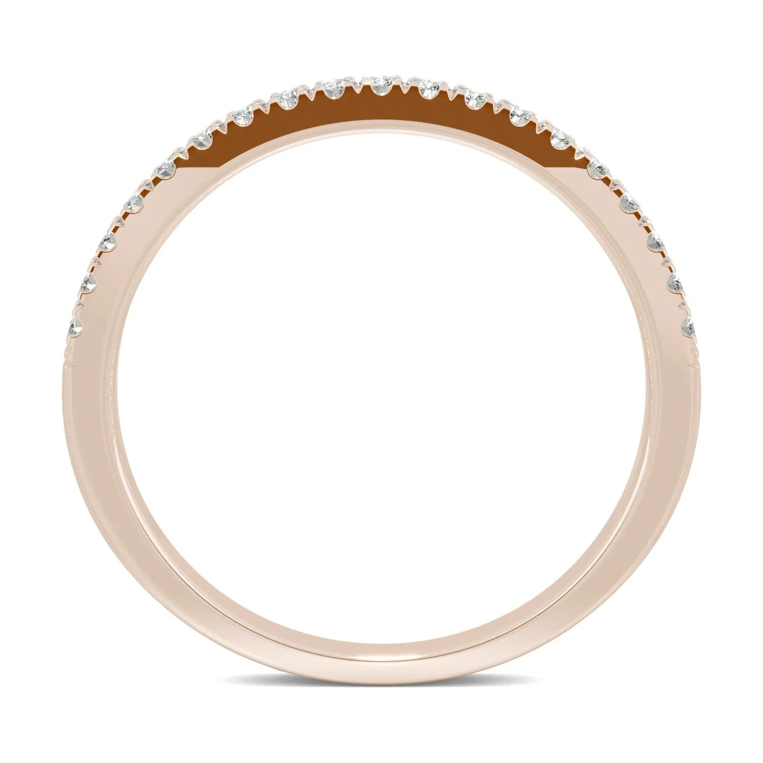 0.29 CTW DEW Round Moissanite Anniversary Band in 14K Rose Gold - Image 3