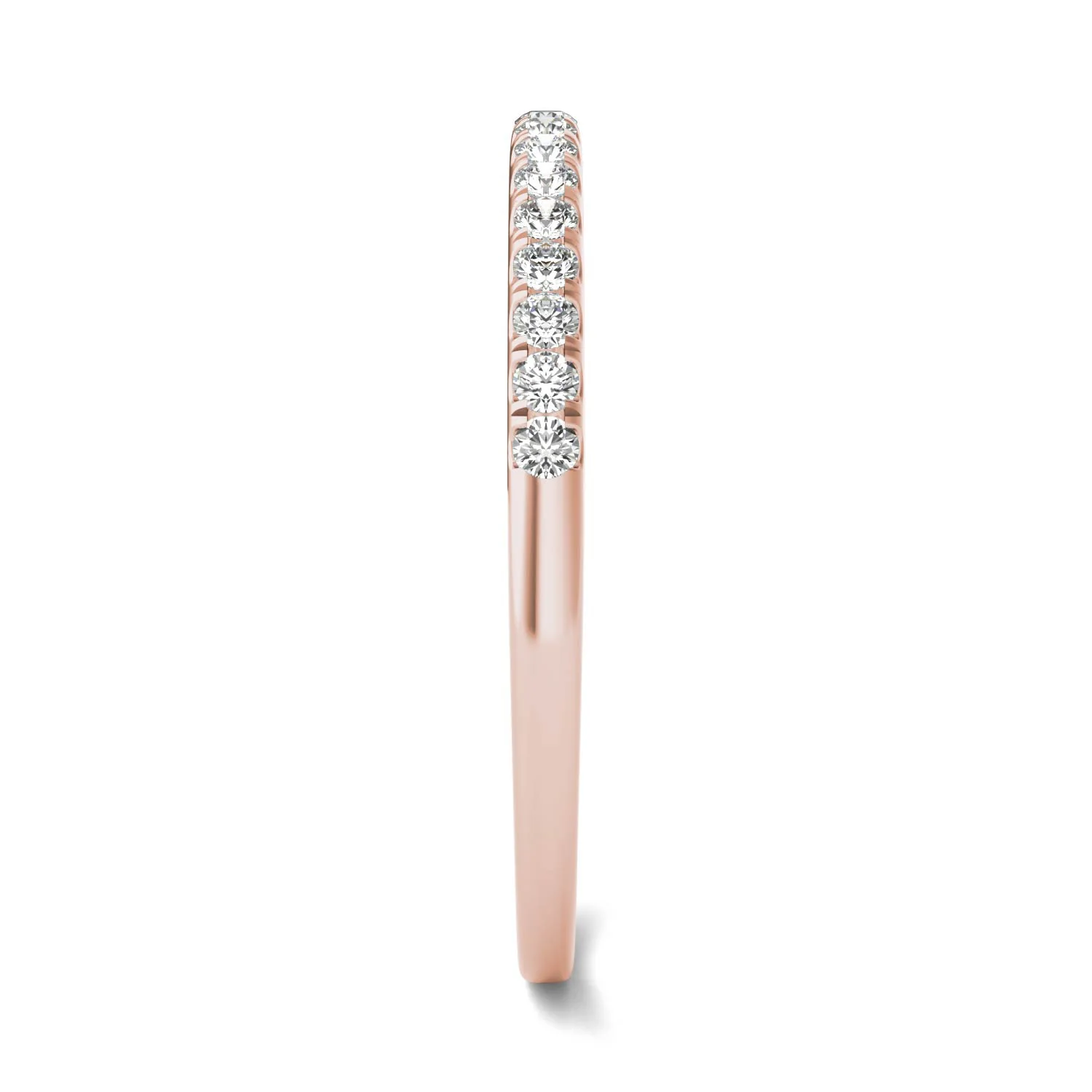 0.16 CTW DEW Round Moissanite Wedding Band in 14K Rose Gold - Image 5